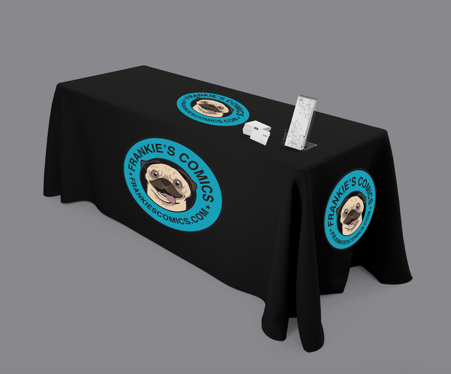 Old table cloth design used at comic conventions