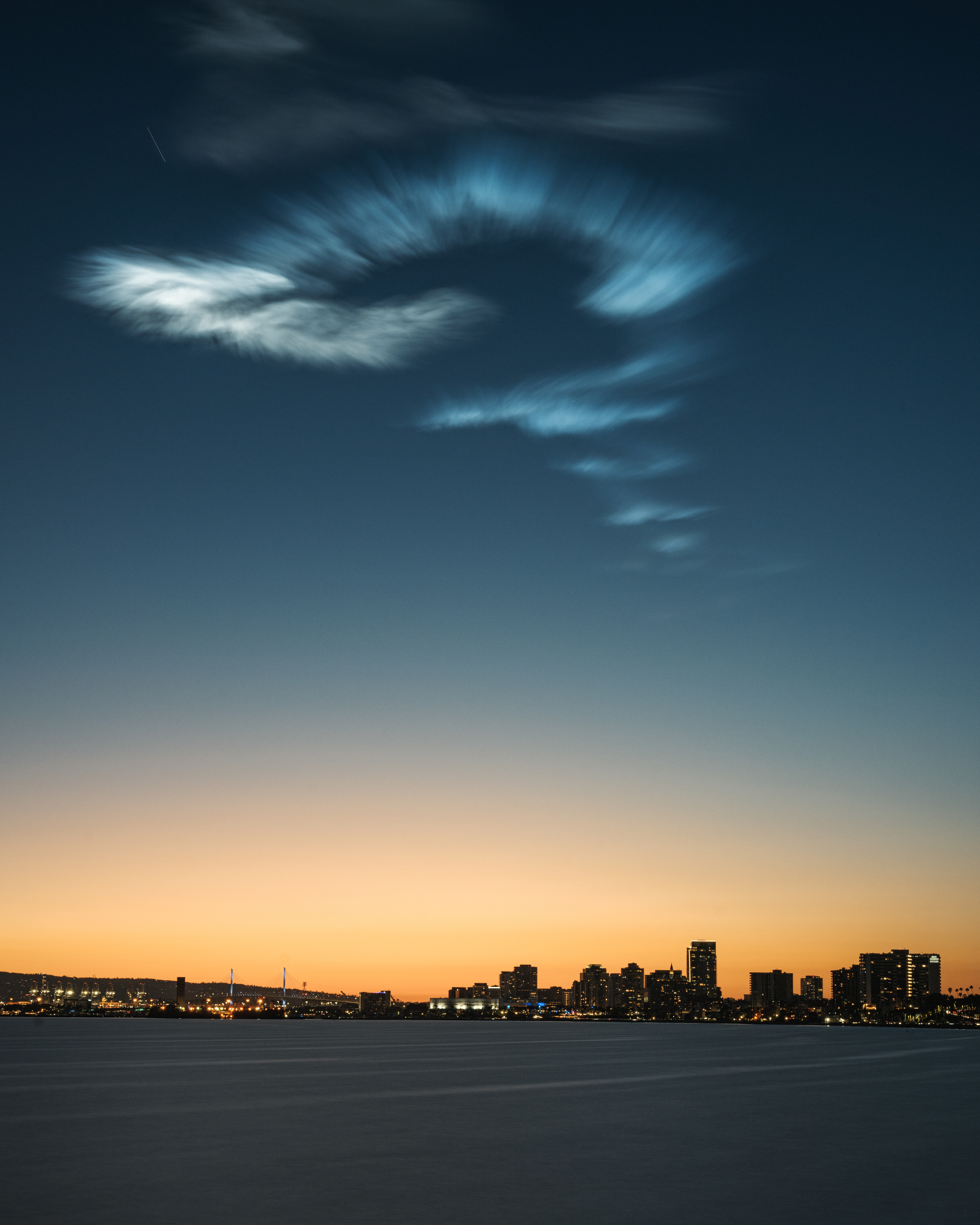 SpaceX Launch, April 6, 2024 as seen from Long Beach, California