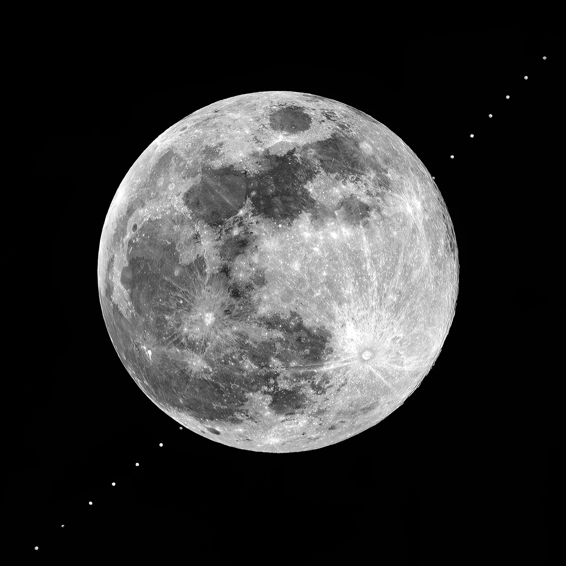 Lunar Occultation of Mars (Composite), December 7, 2022