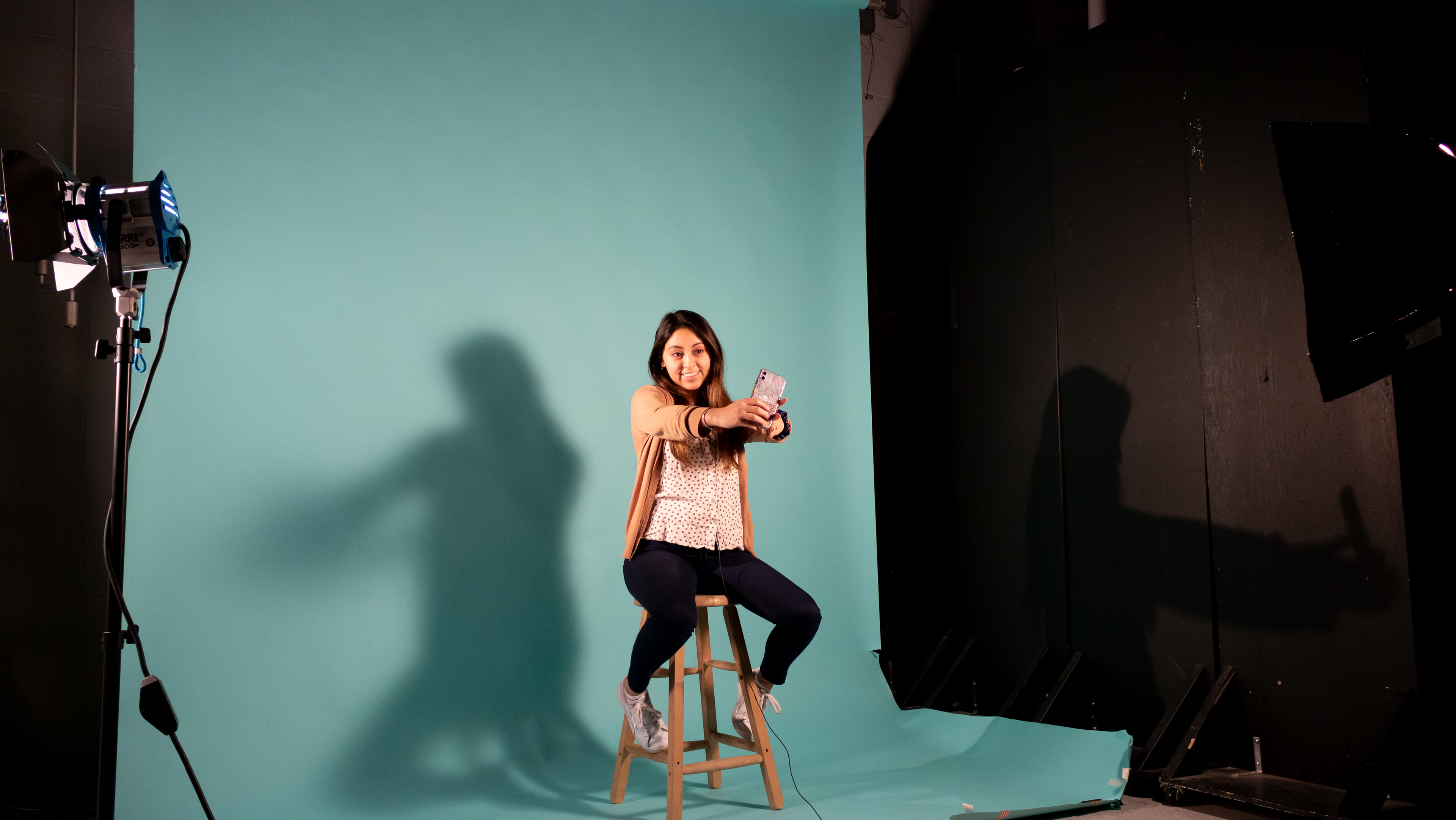 A Girl Takes Photo in the Studio, NSCC-IVANY Dartmouth, NS, Canada