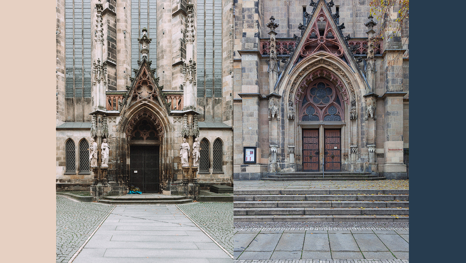 Thomaskirche, Leipzig. Porta Nord e Porta Ovest.