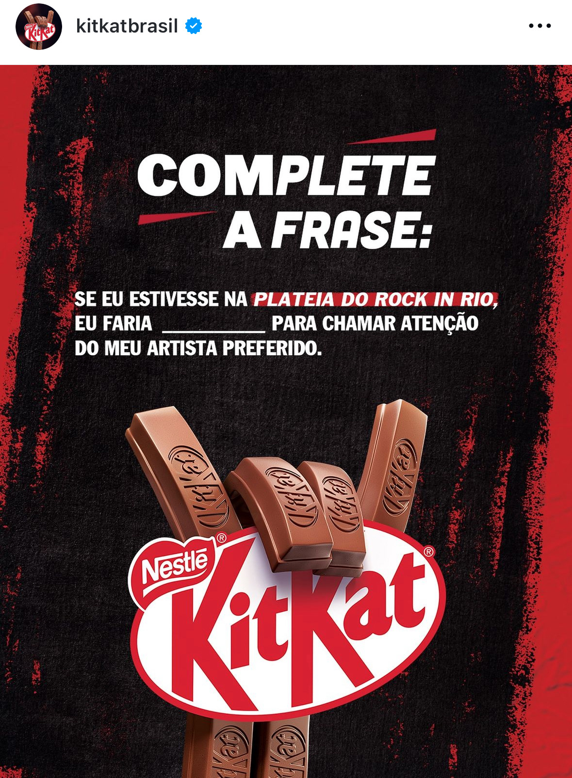 Ideia de conteúdo para a marca com o intuito de gerar interação do público. 