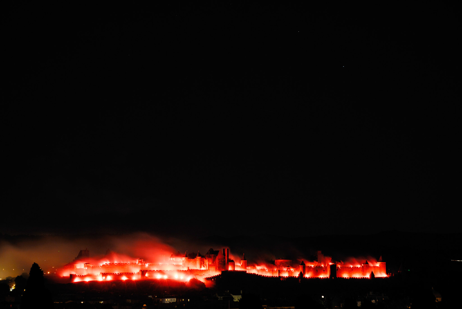 The burning of the city of Carcassonne