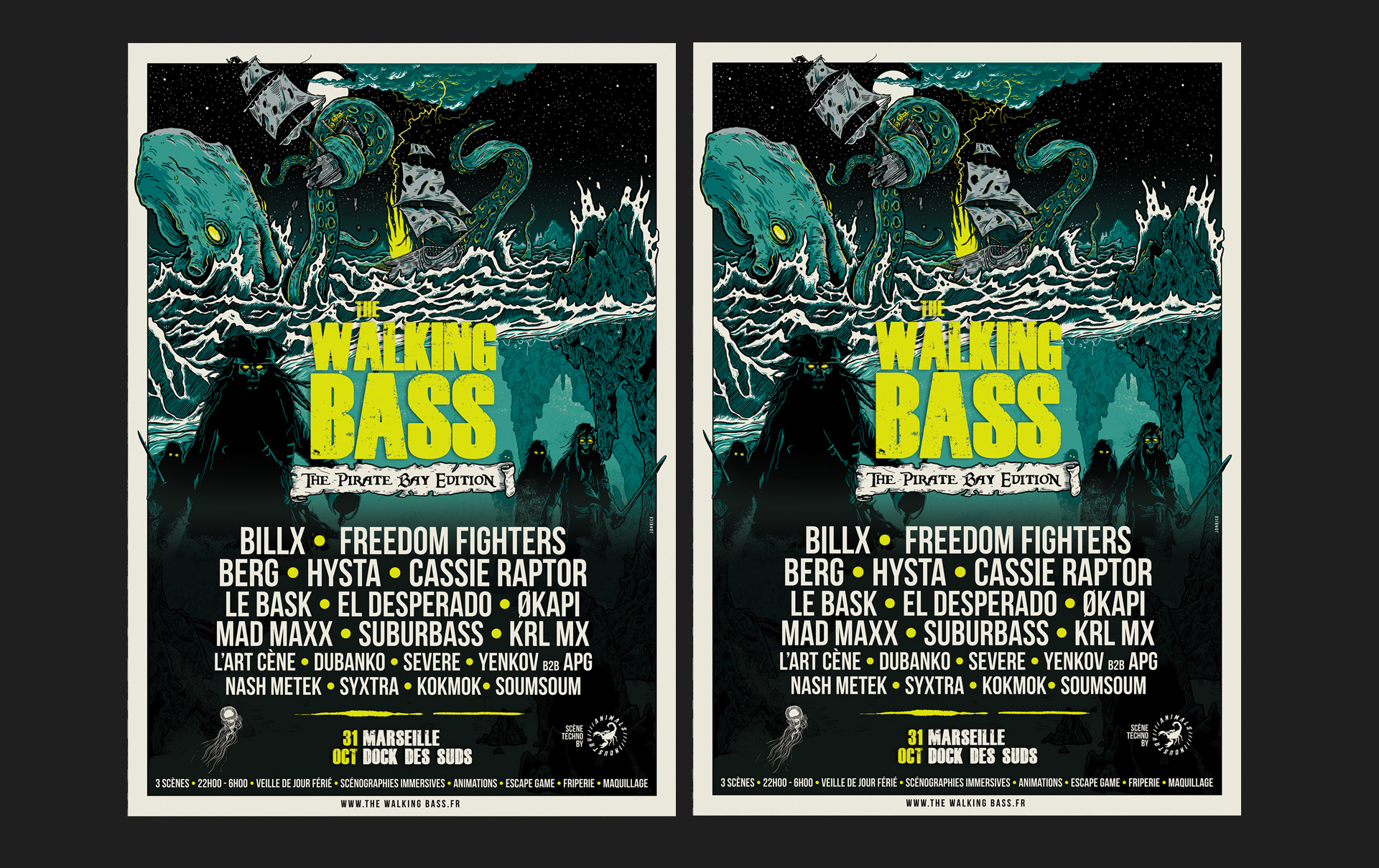 Poster for The Walking Bass Festival with line-up