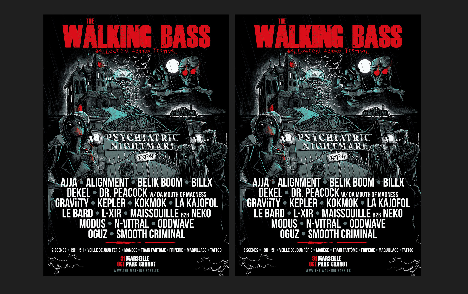 Poster with line-up for The Walking Bass 2023.