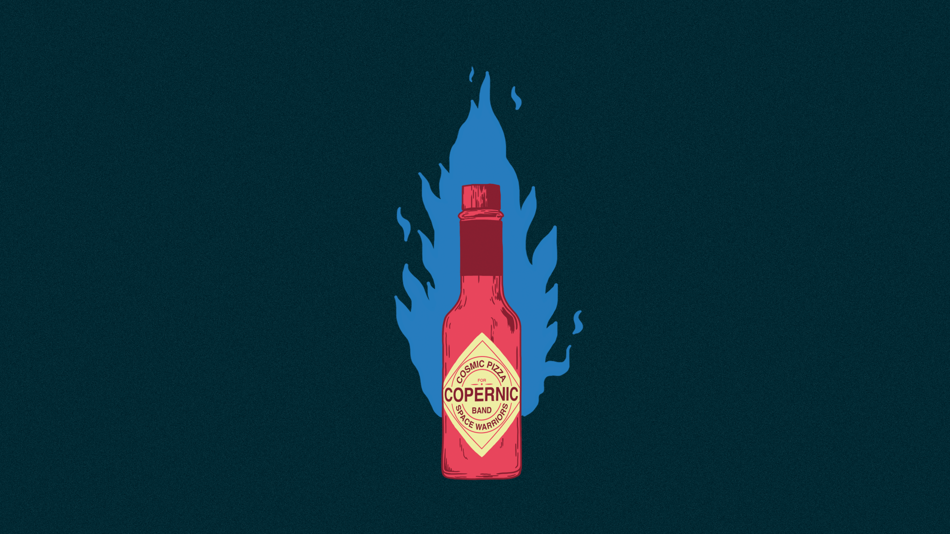 Tabasco sauce on fire for the band Copernic