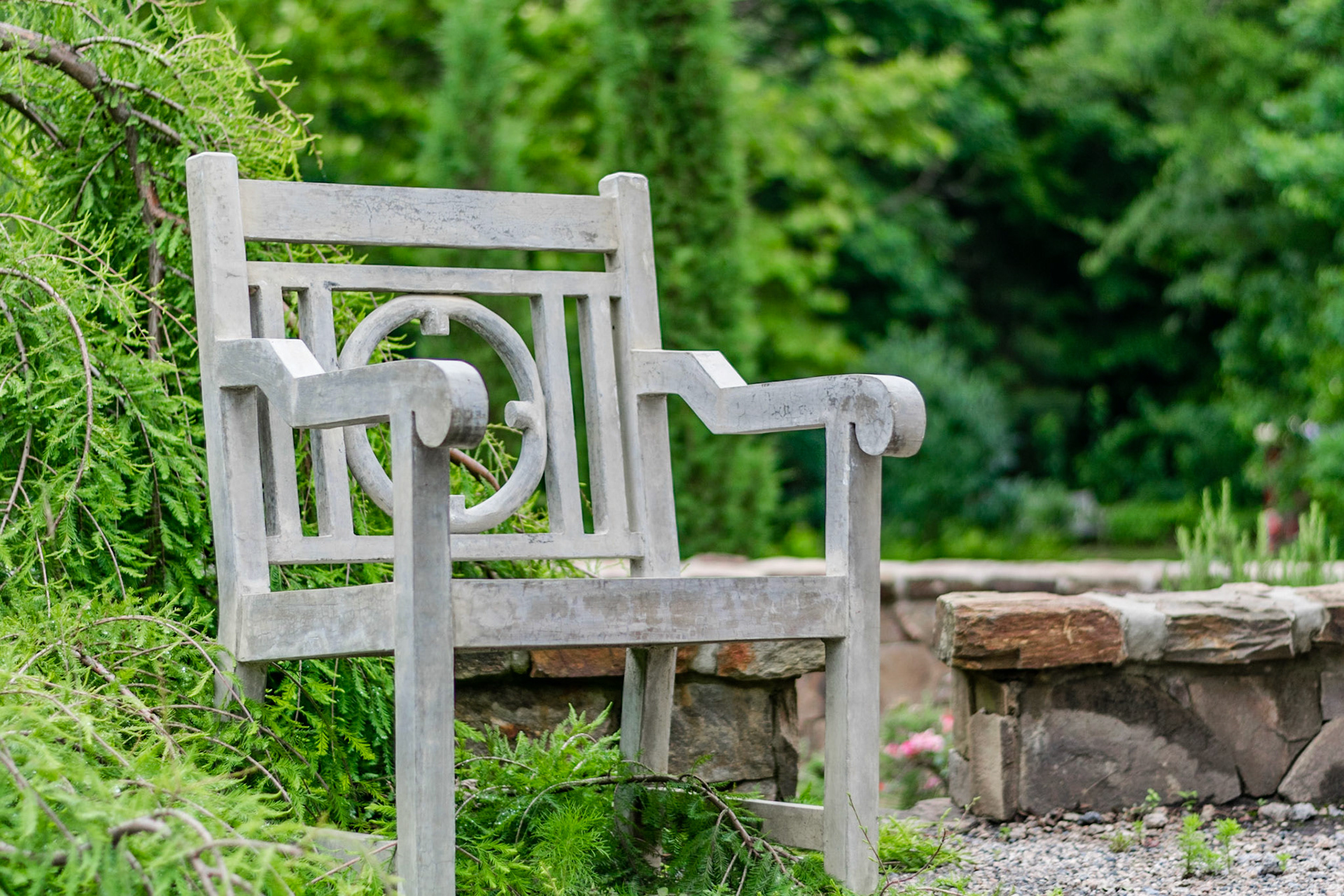 #337 Another special place to sit in the Danieil Stowe Botanical Garden - this one in the Lost Hollow.