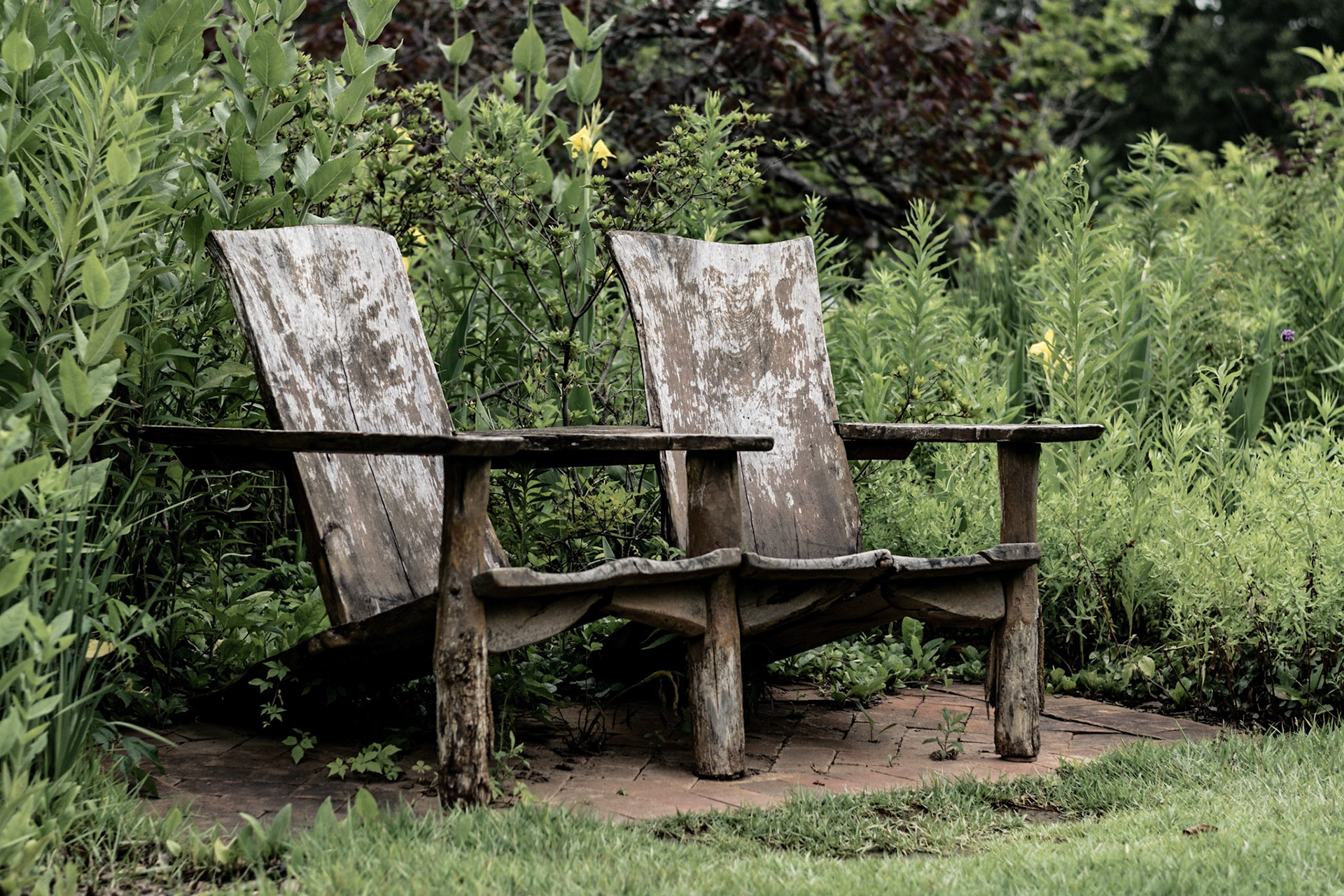 #163 This double seat is the perfect place to sit and enjoy the Daniel Stowe Botanical Garden.