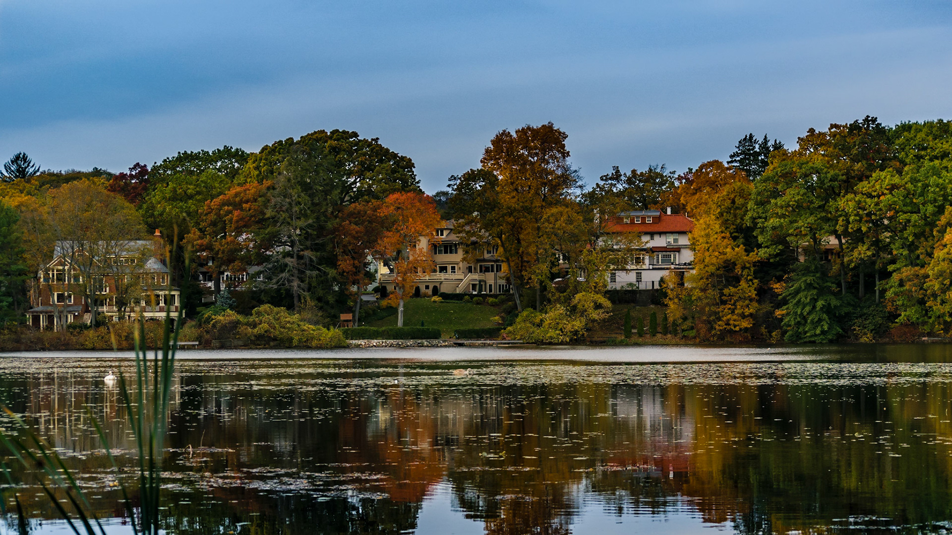 #134 Fall reflections at the Mystic Lakes, Winchester, MA