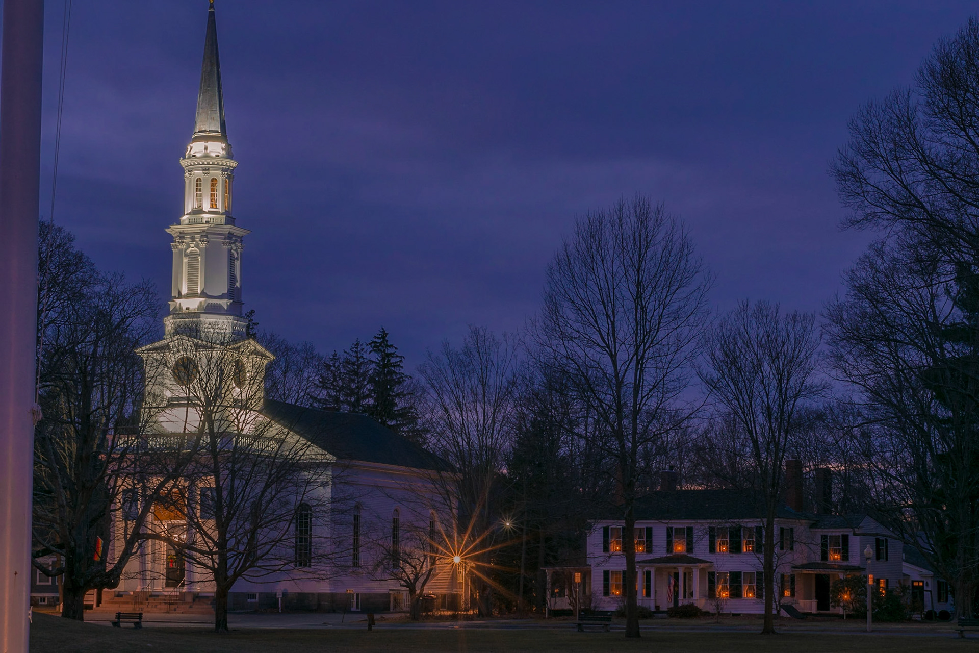 #223 Sometimes blue hour is really blue-ish purple hour. Love the sky tonight. Lexington, MA
