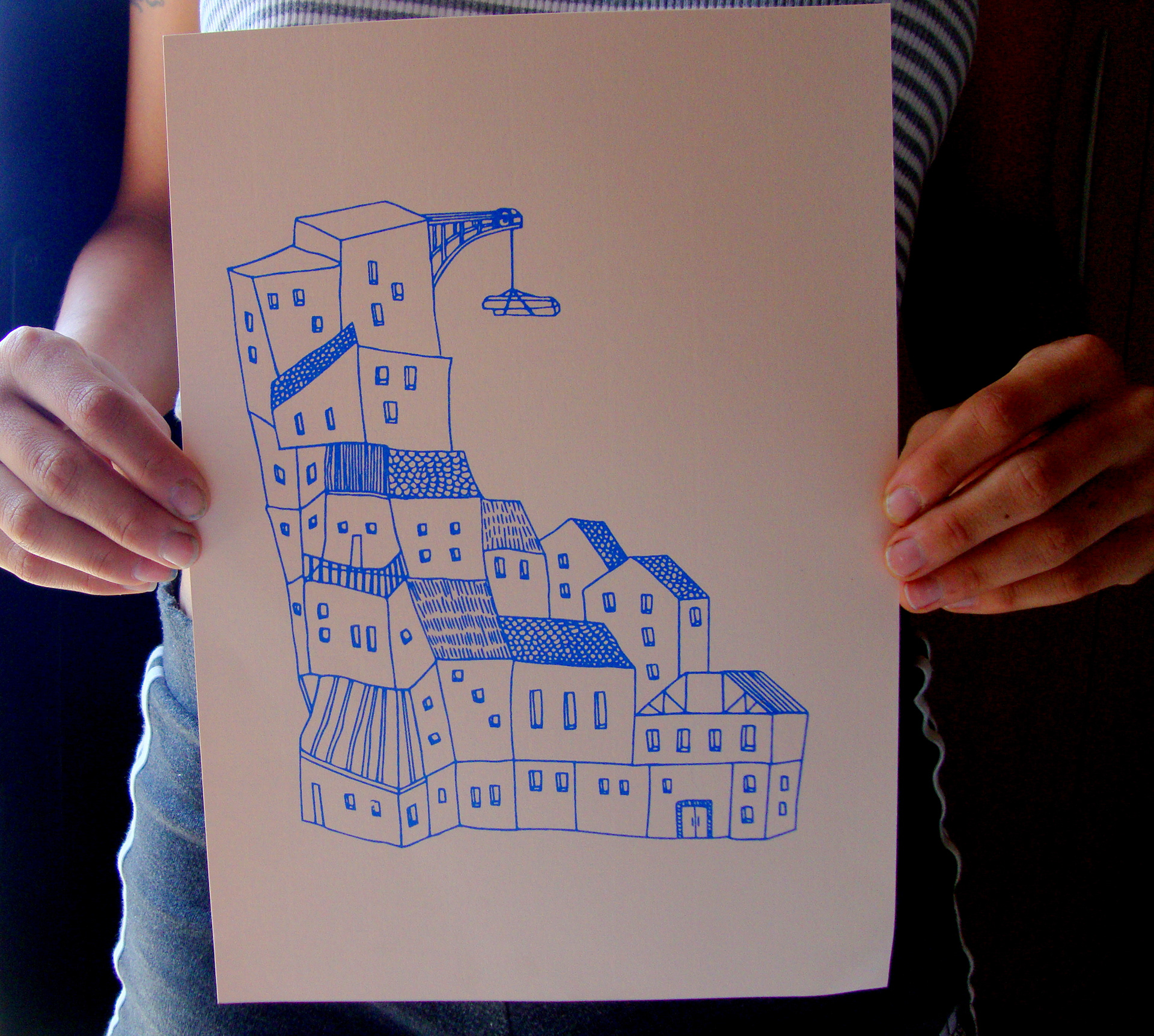 Serigrafia construções s/ papel vergê (180g/m²) - A4