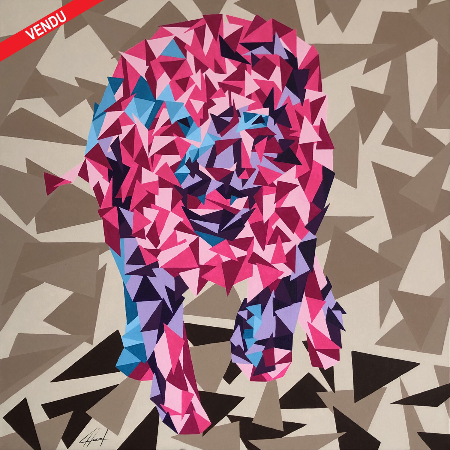 Fauve Acrylique 80x80cm