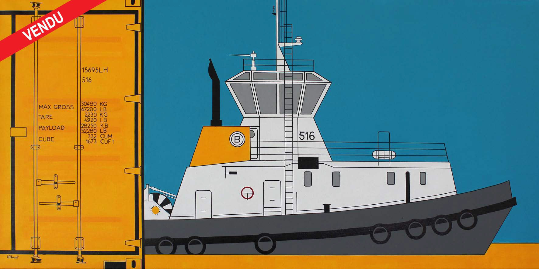 Remorqueur 516 Acrylique 60x120cm