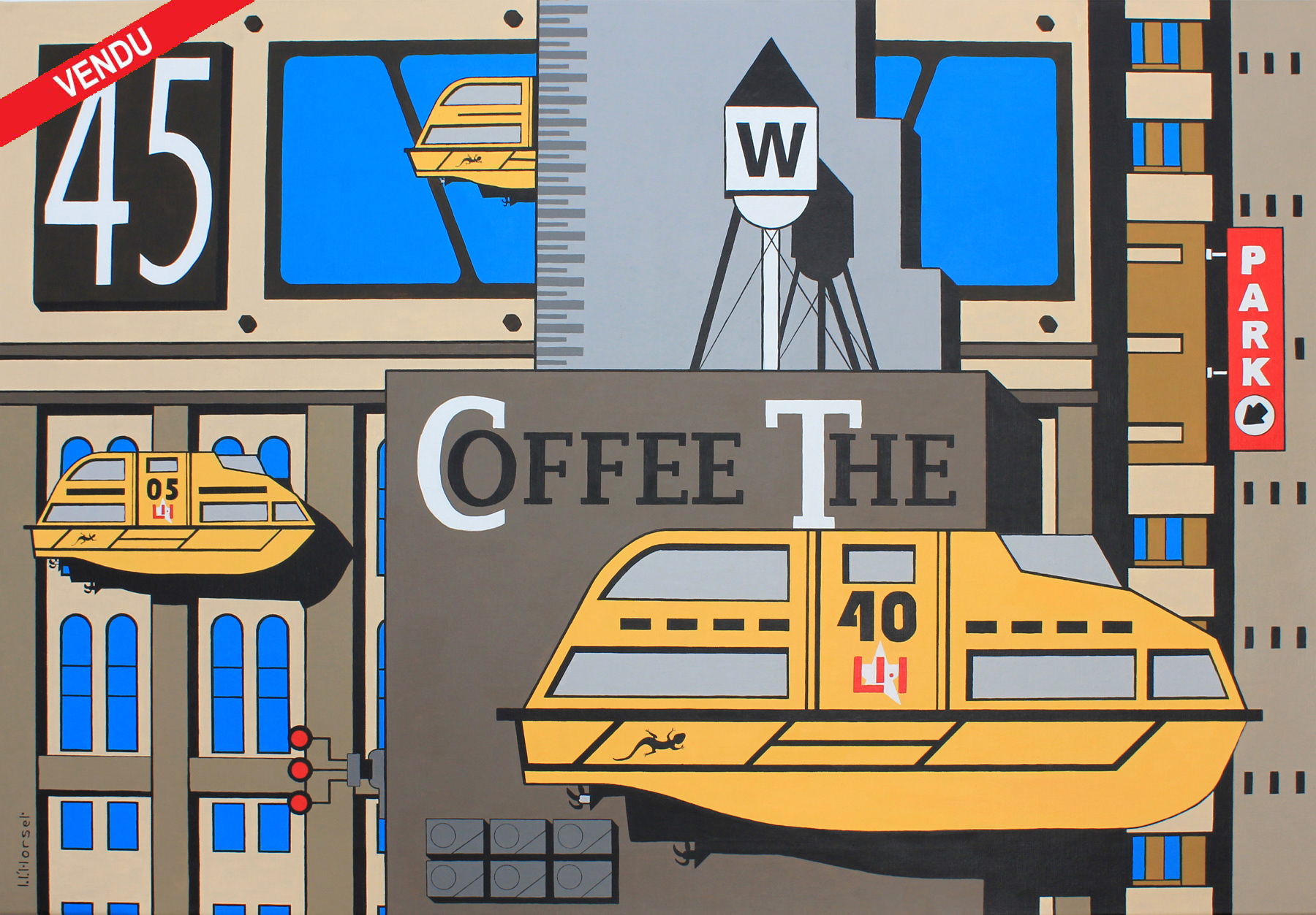 Flyboat  Acrylique 81x116cm 