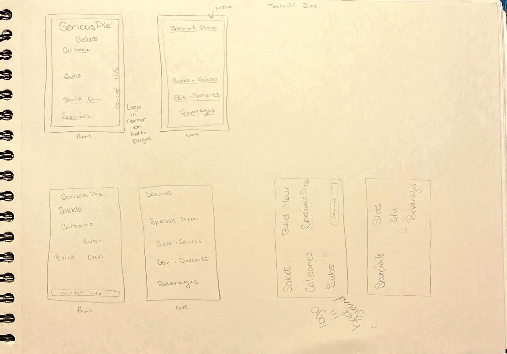 Sit Down Menu Thumbnails