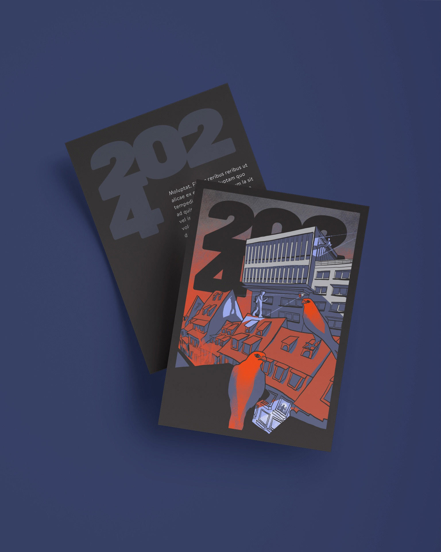 Illustrated 2024 greetings card
