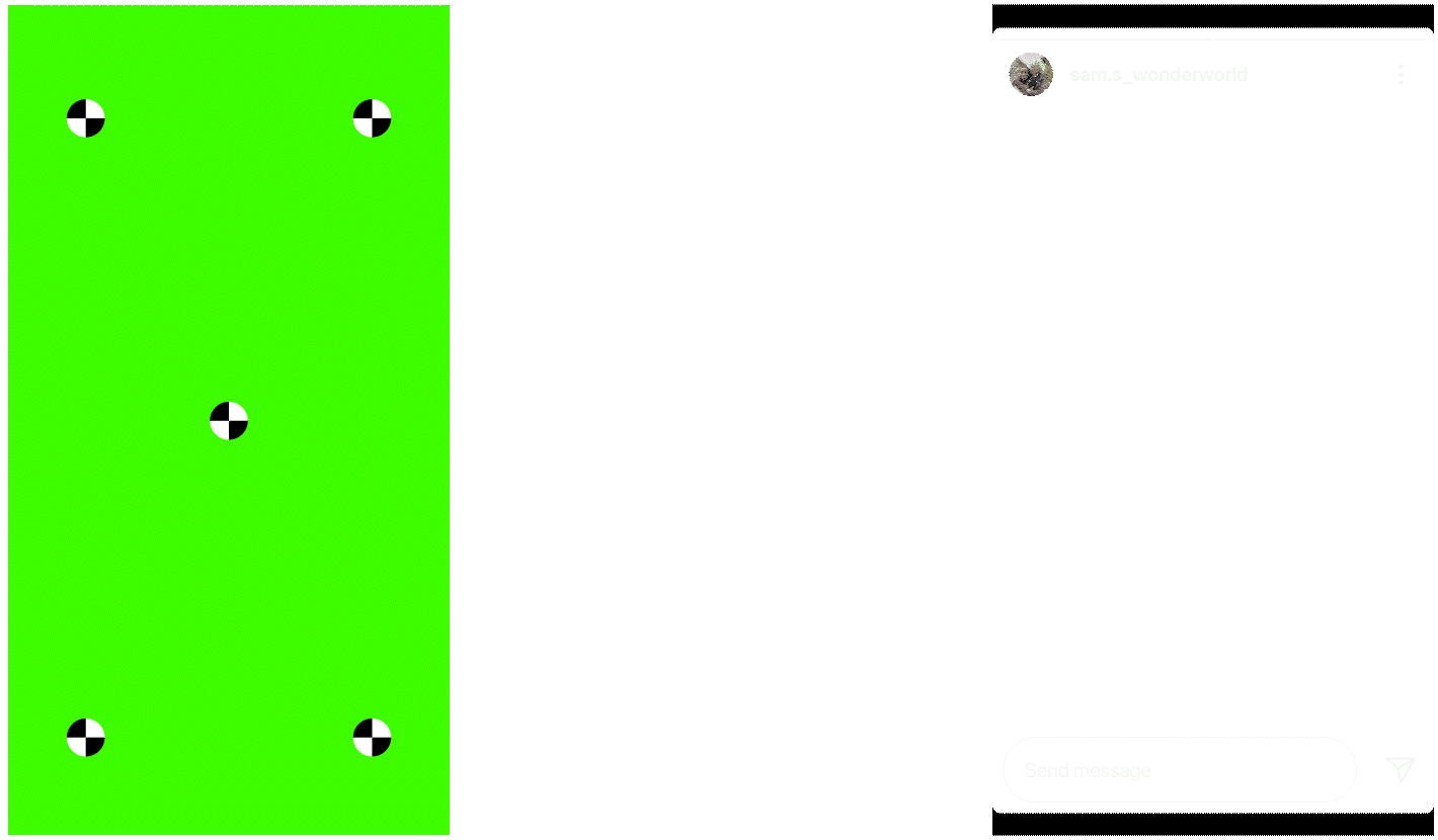 Green screen integration for Instagram stories