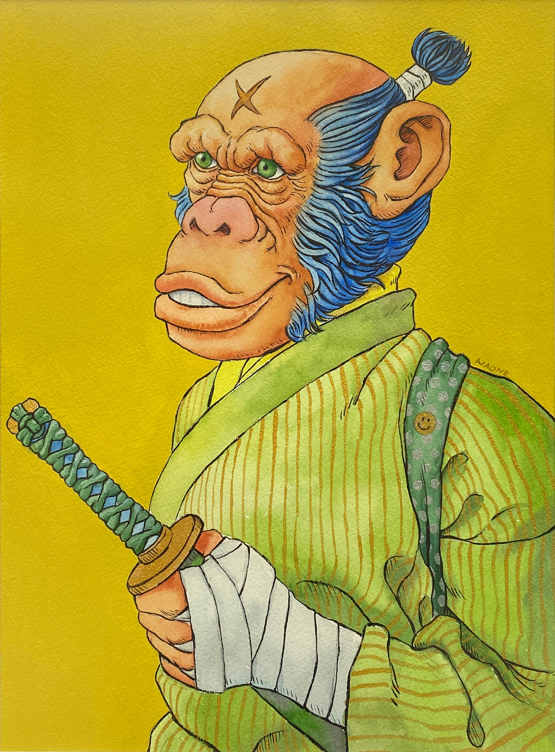"The Sage" : Watercolor and Acrylic color on Paper