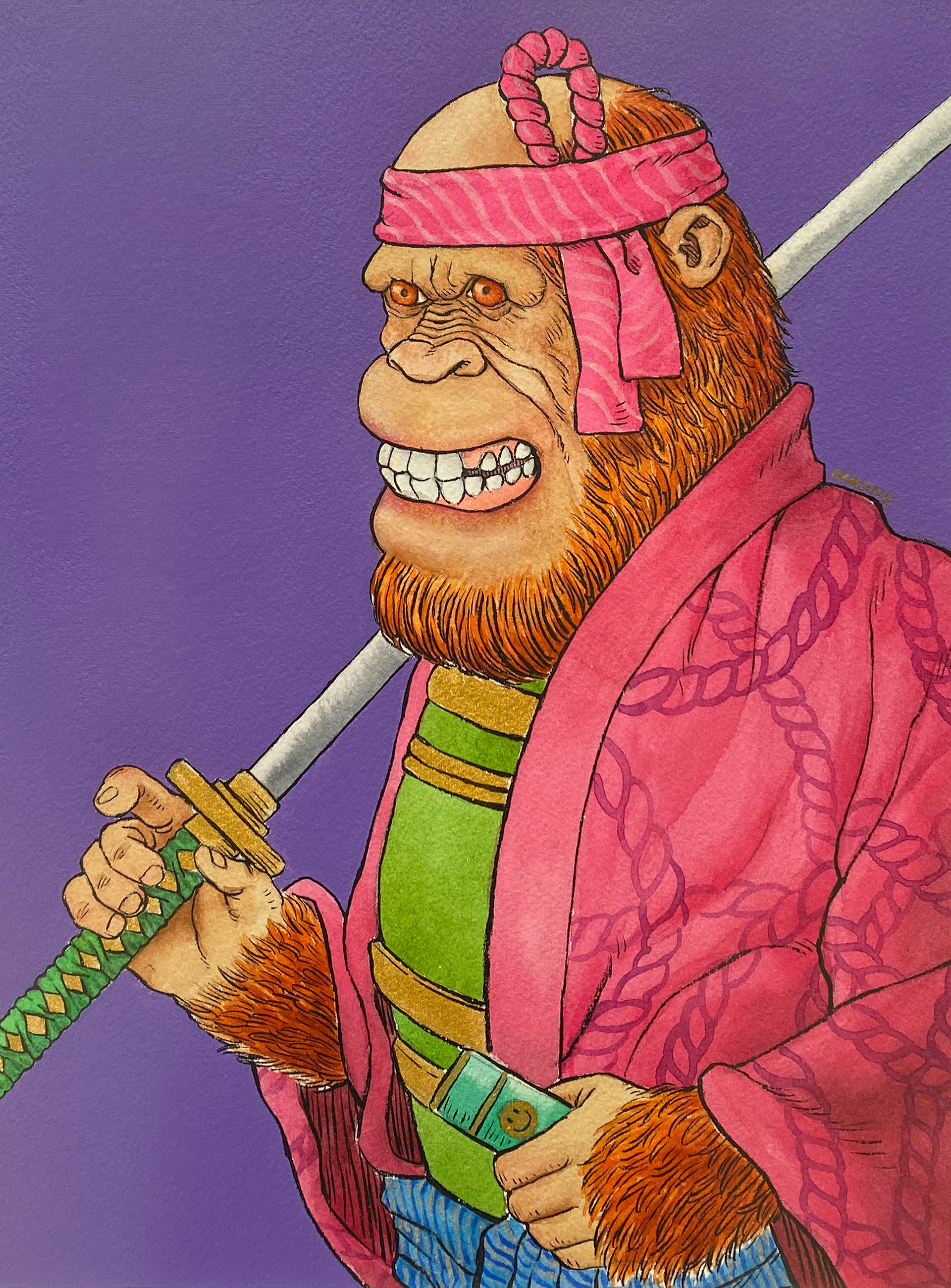 "The Deadly Smile" : Watercolor and Acrylic color on Paper