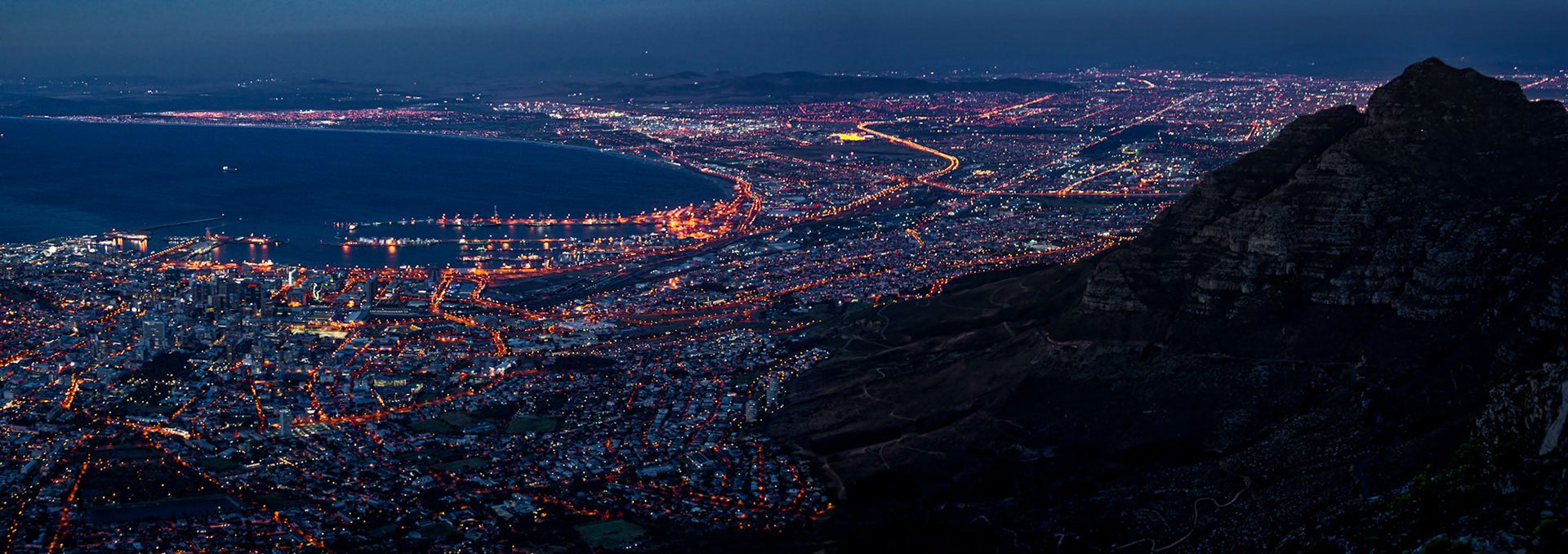 The City Bowl at Night, Cape Town, South Africa (SA056)