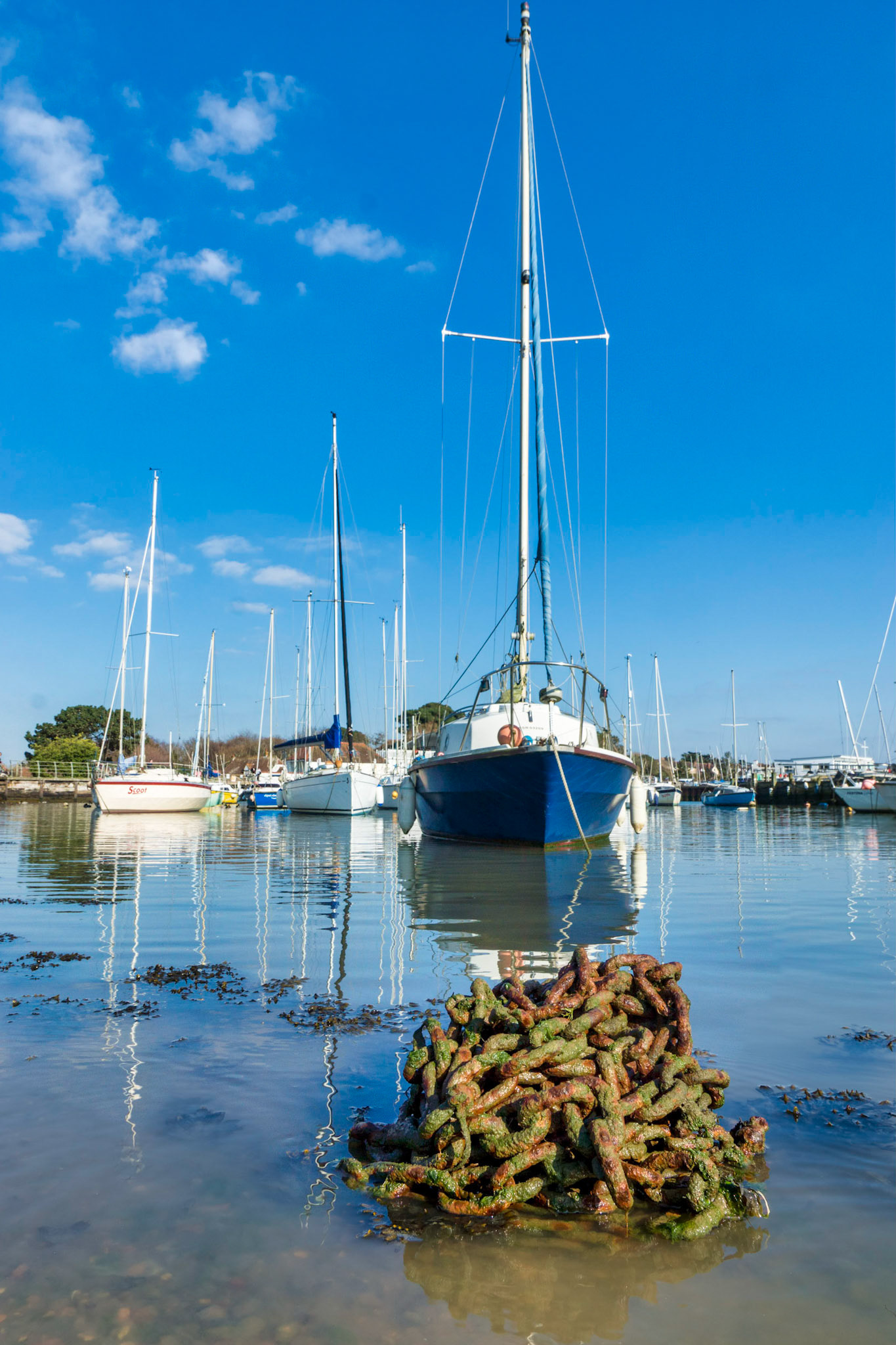 Boats Moored in Hill Head Harbour, Hampshire, UK (HA045)