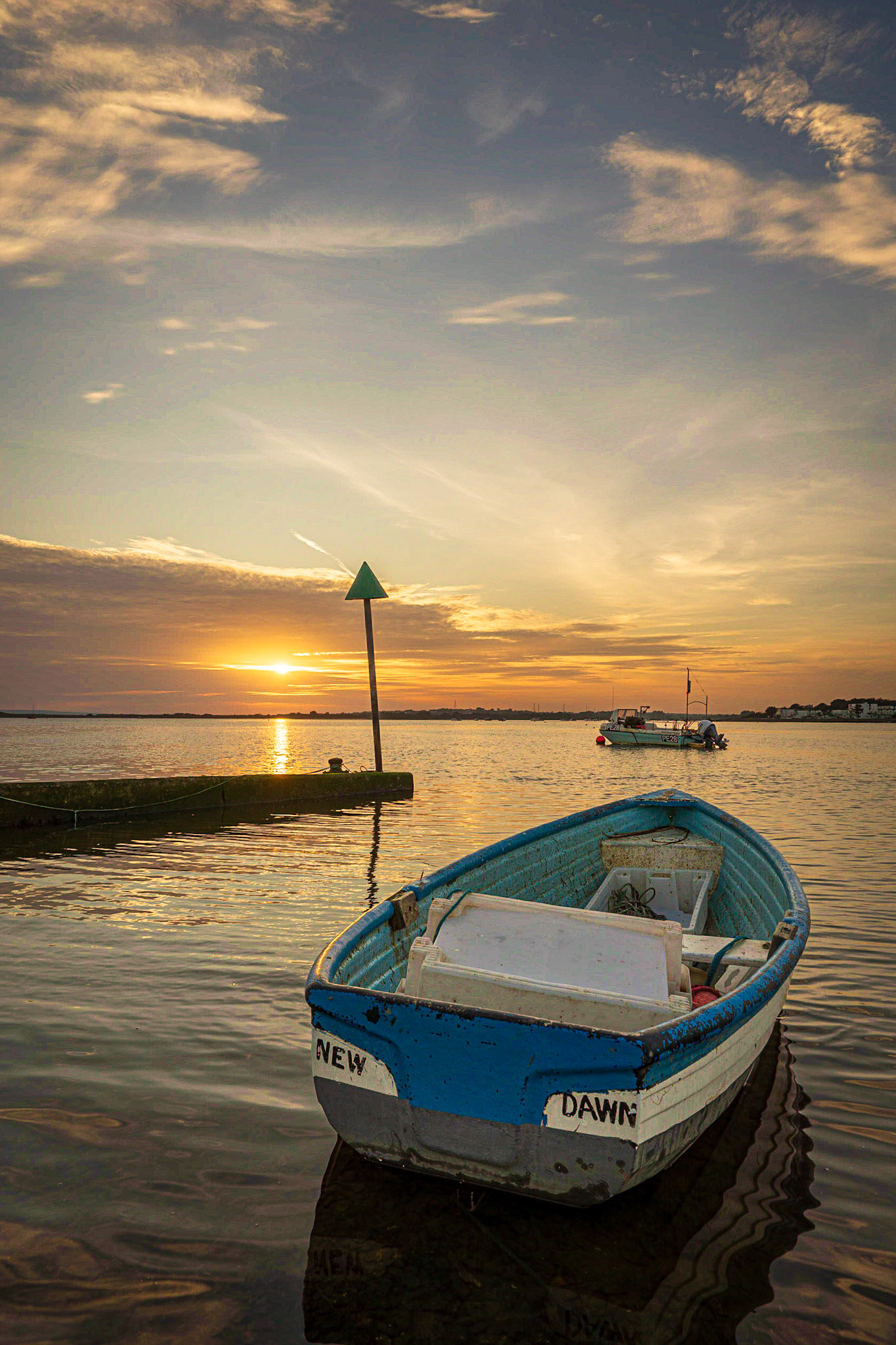 Boats at Sunset at Mudeford Quay, Dorset, UK (UK045)