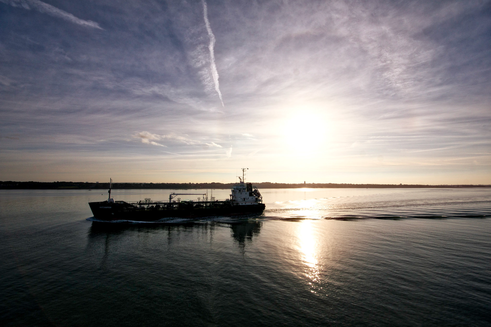Oil Tanker on Southampton Water, Hampshire, UK (HA019)