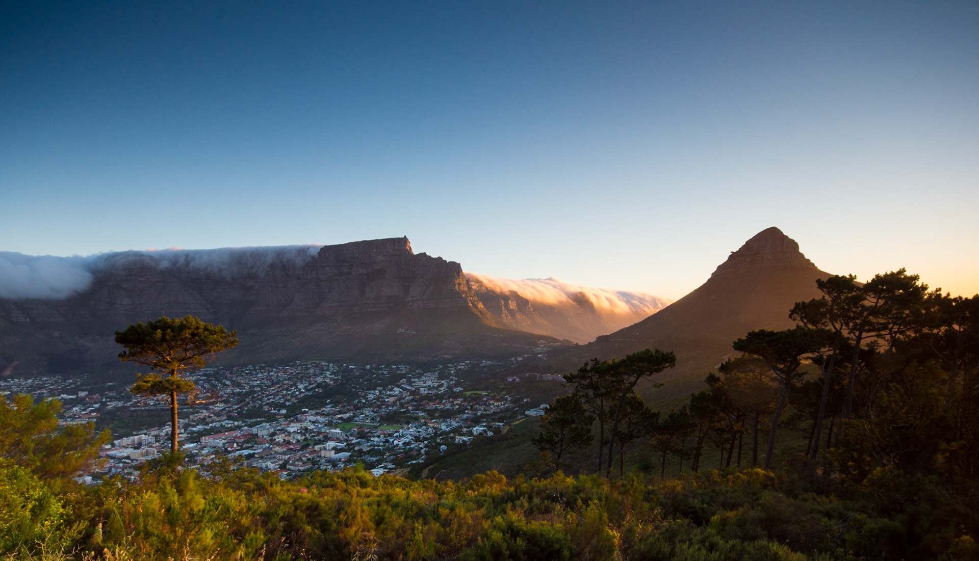Lions Head and Table Mountain from Signal Hill, Cape Town, South Africa (SA025)
