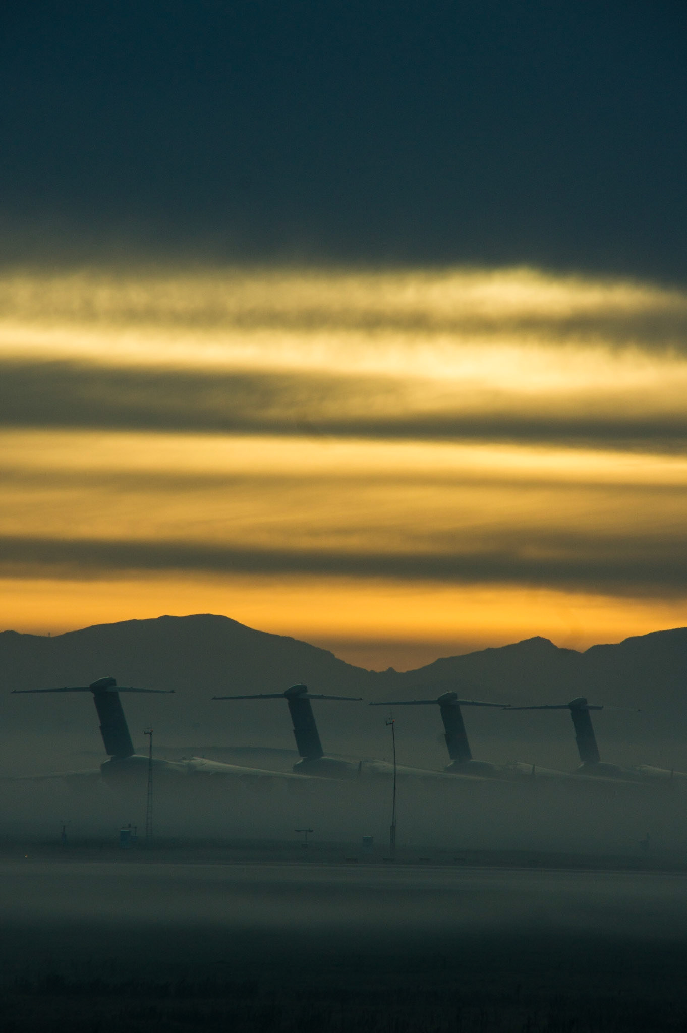 Parked Planes at Sunrise, Cape Town, South Africa (SA007)