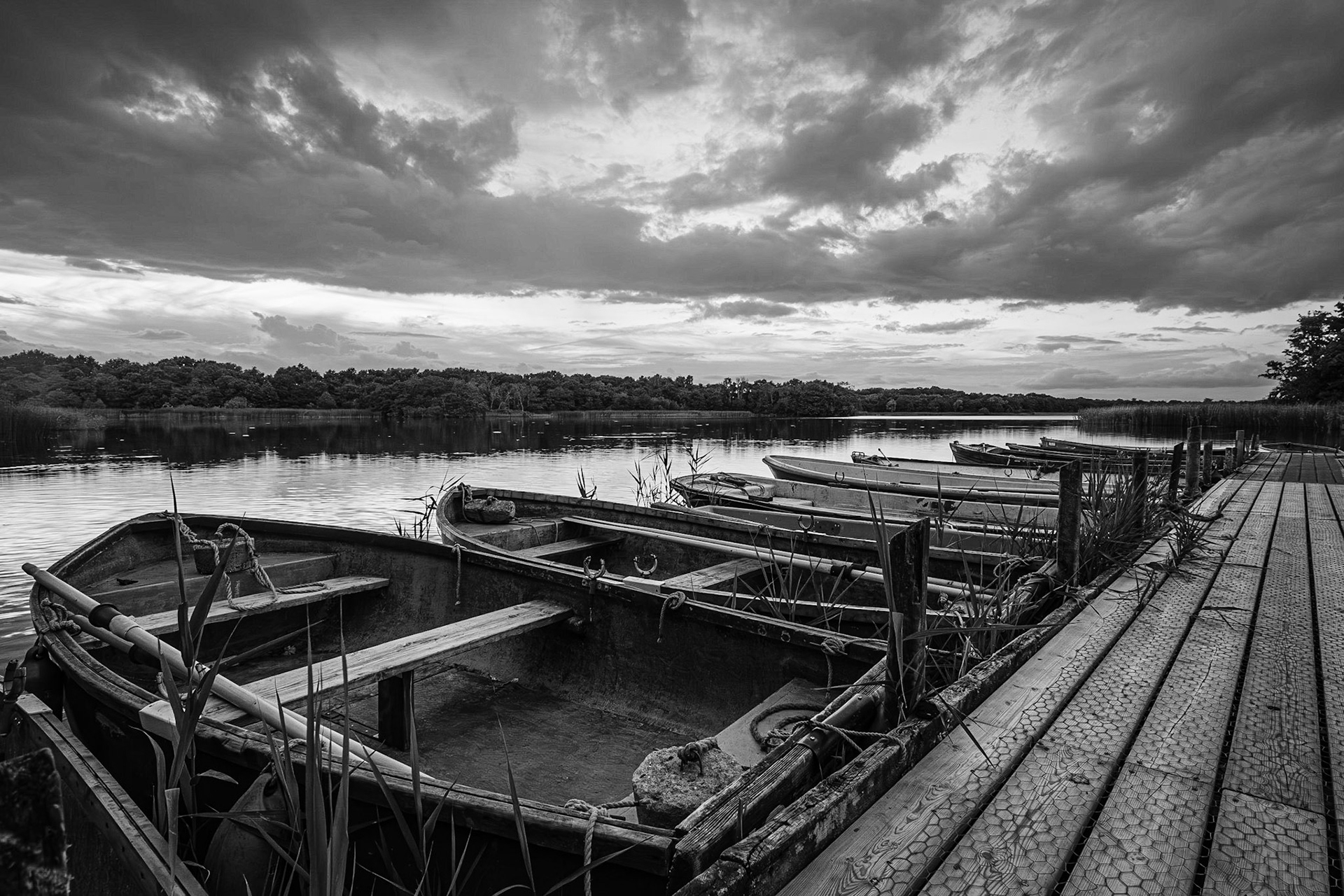 Moored Boats at Filby Broads, Norfolk, UK (UK036)