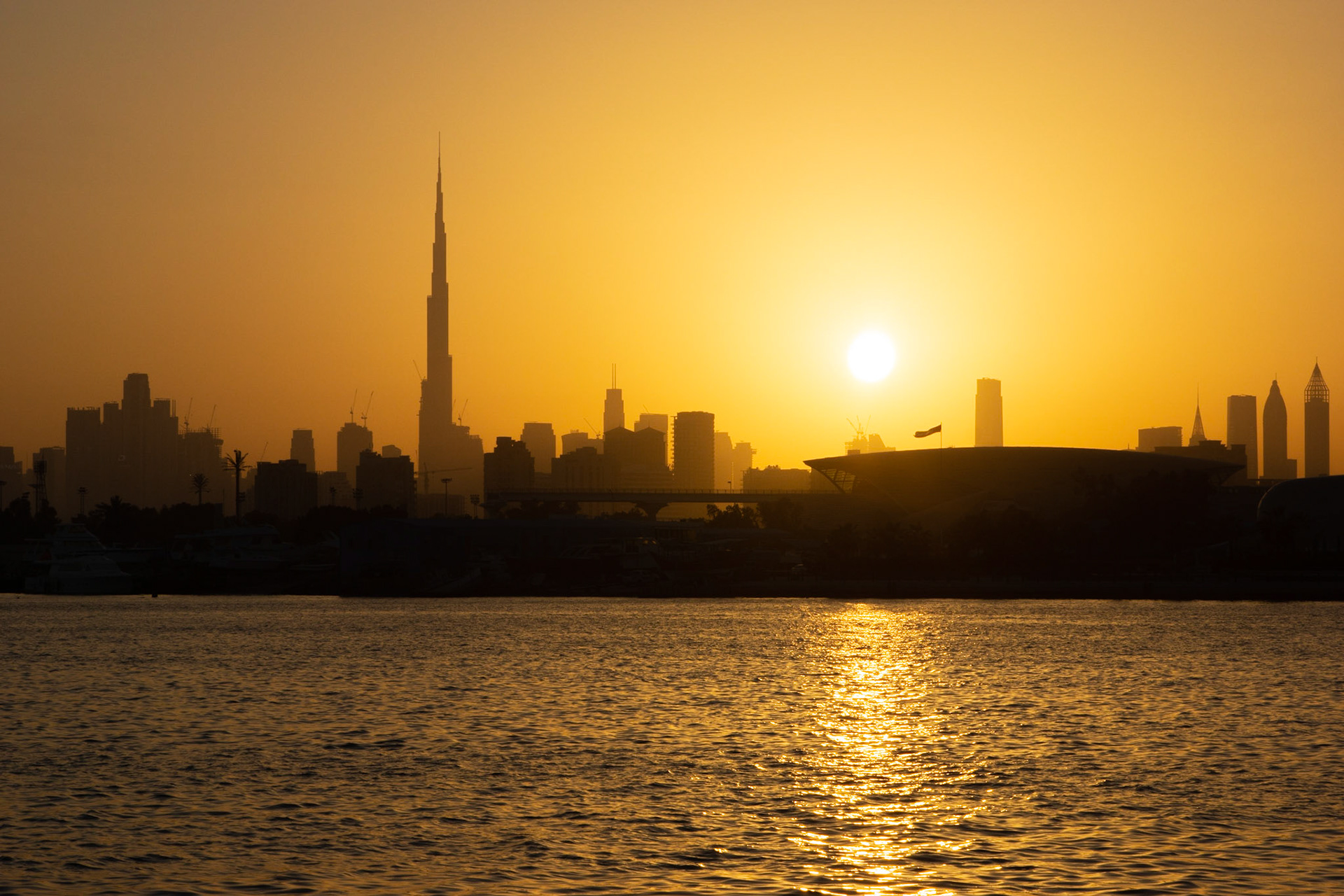 Sunset Skyline from Festival City, Dubai (RW083)