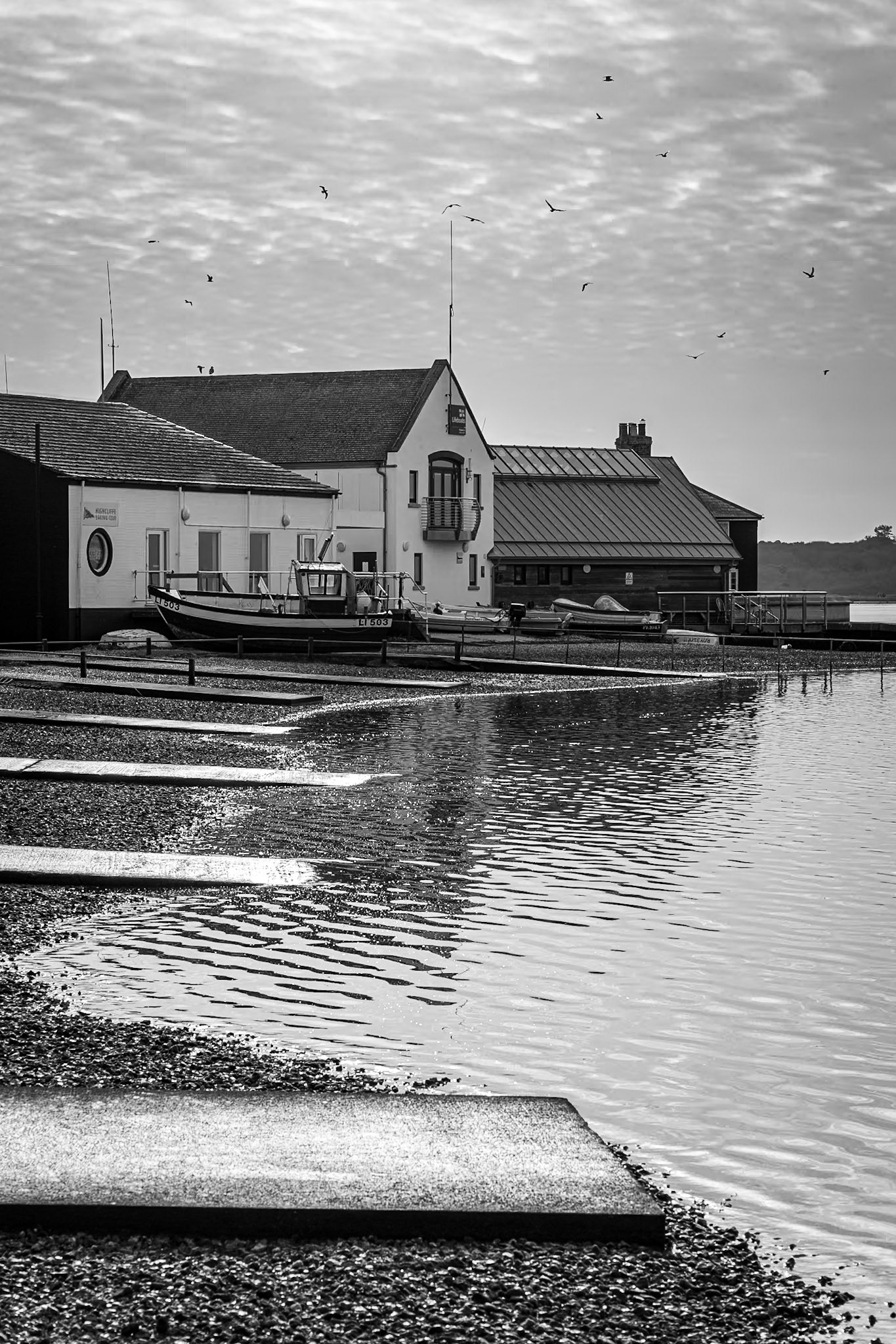 The Sailing Club and Lifeboat Station at Mudeford Quay, Dorset, UK (UK076)