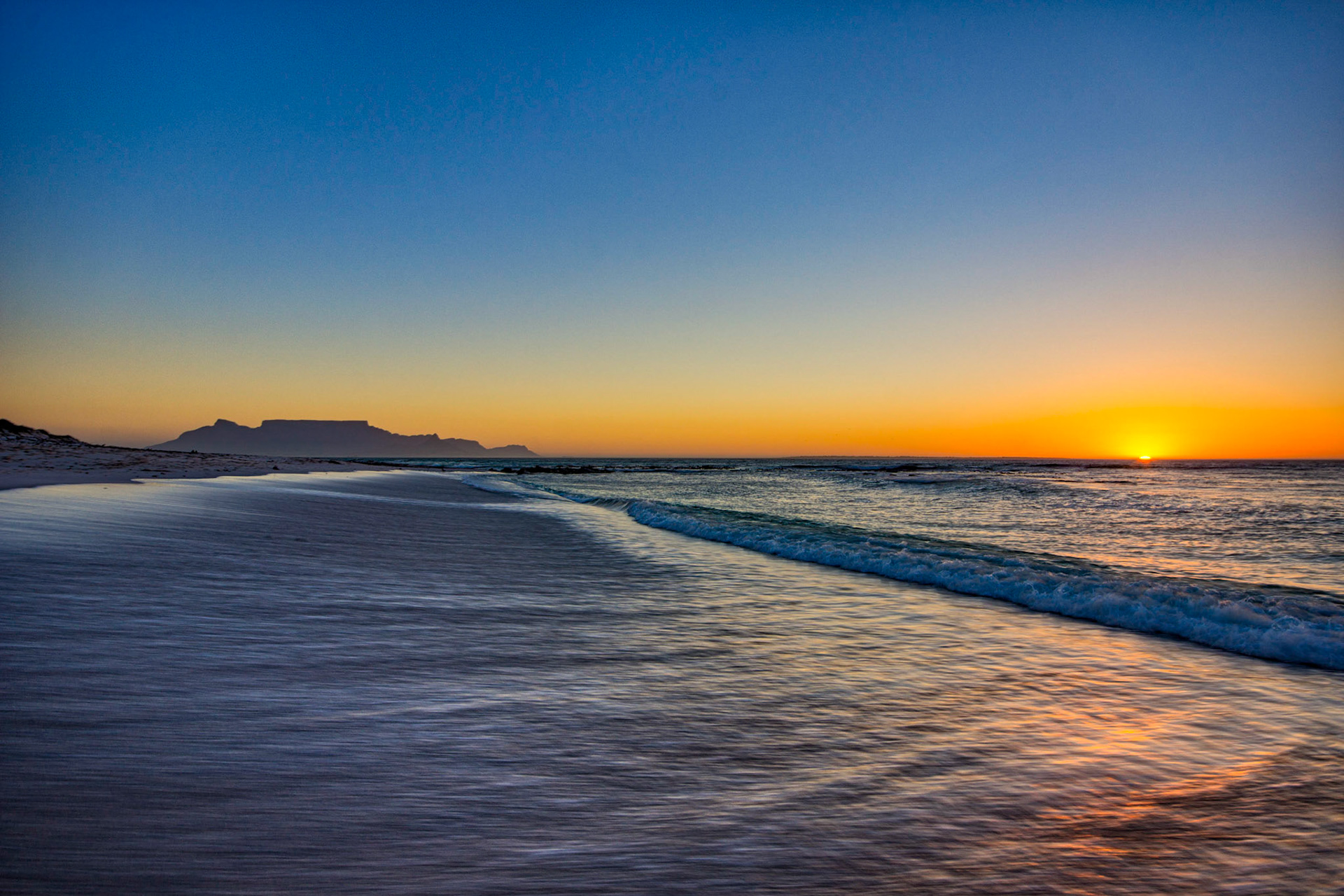 View of Table Mountain from Melkbosstrand, Cape Town, South Africa (SA066)
