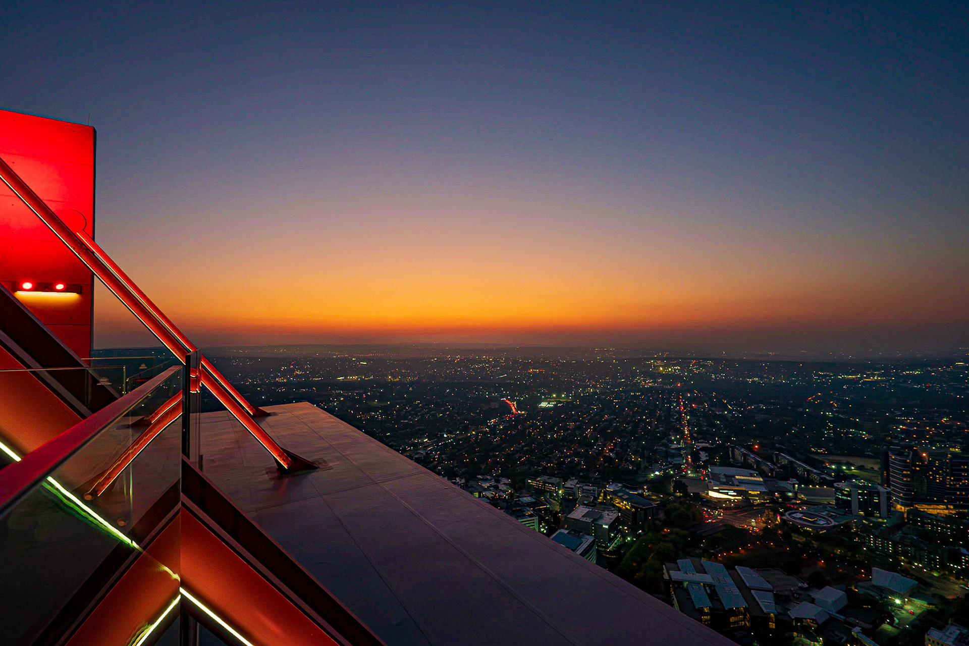 Nightfall from a Roof Top Bar in Johannesburg, South Africa (SA077)