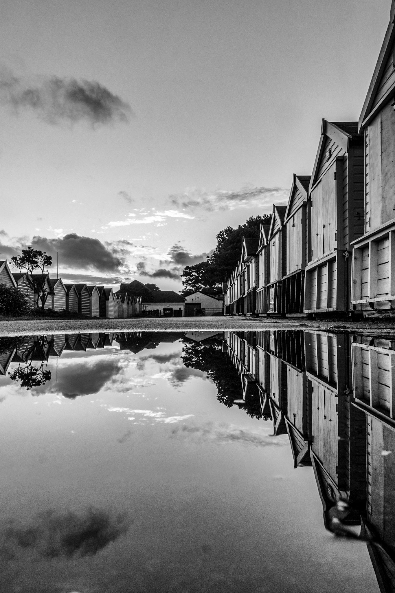 Beach Hut Reflections at Friar's Cliff, Dorset, UK (UK027)