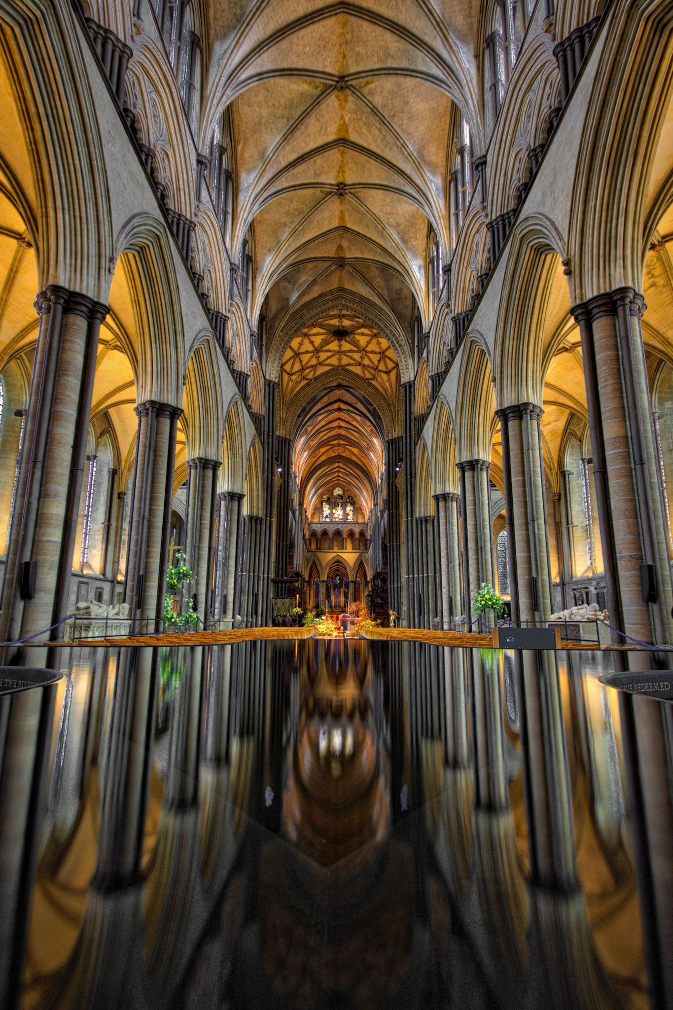 Reflections in the Font at Salisbury Cathedral, Wiltshire, UK (UK012)