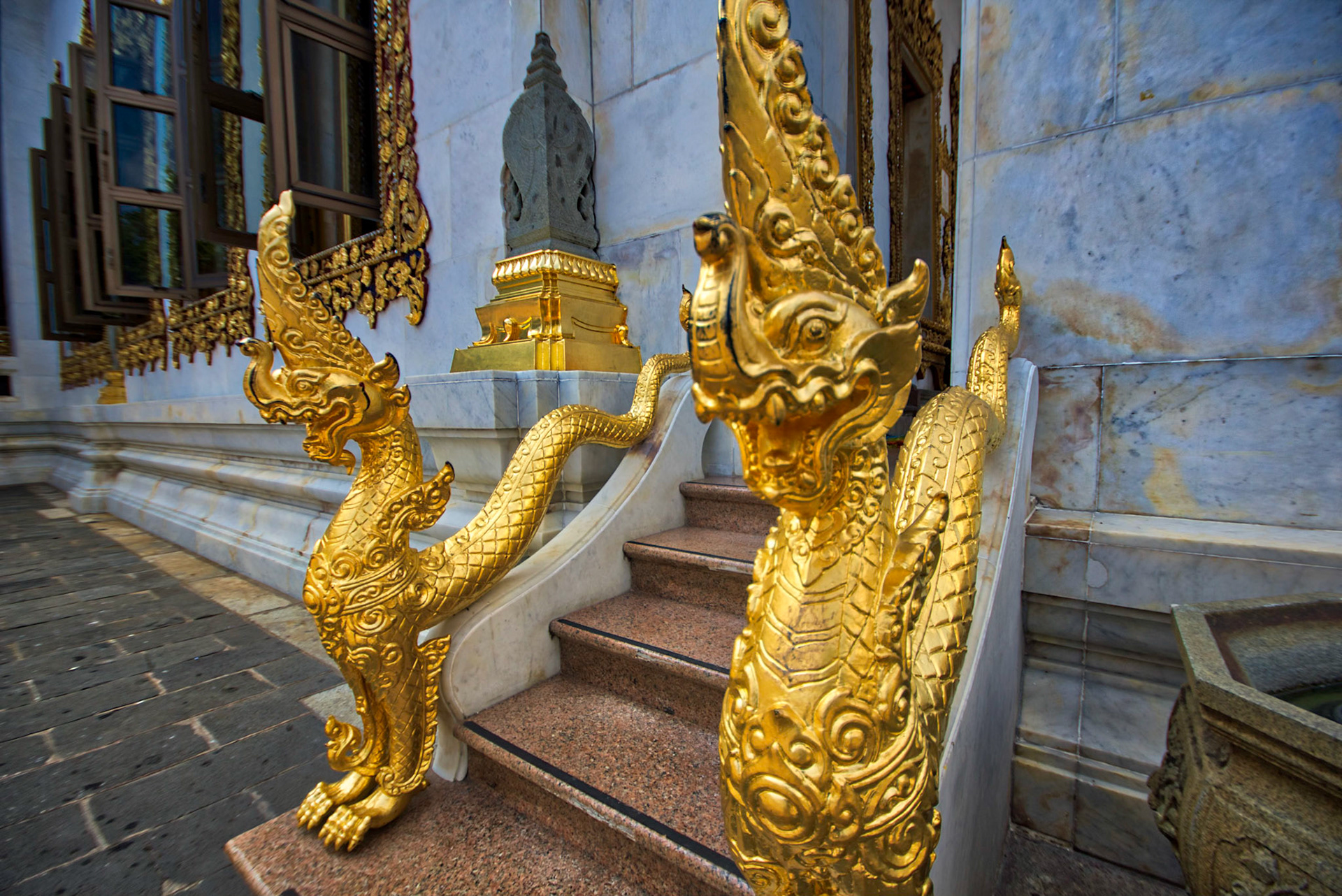 Ornate Statues on the Entrance to a Temple in Bangkok, Thailand (RW060)