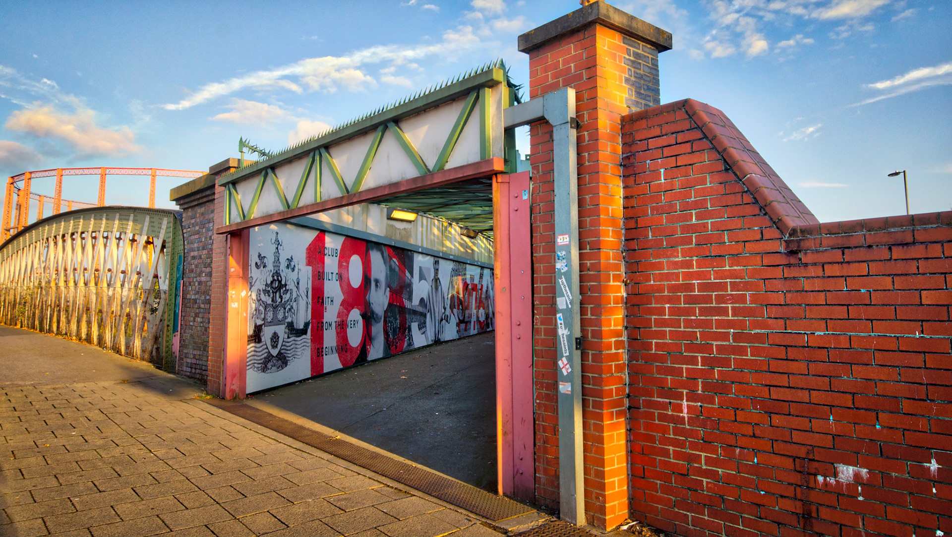Footbridge to St Mary's Stadium, Southampton, Hampshire, UK (HA035)
