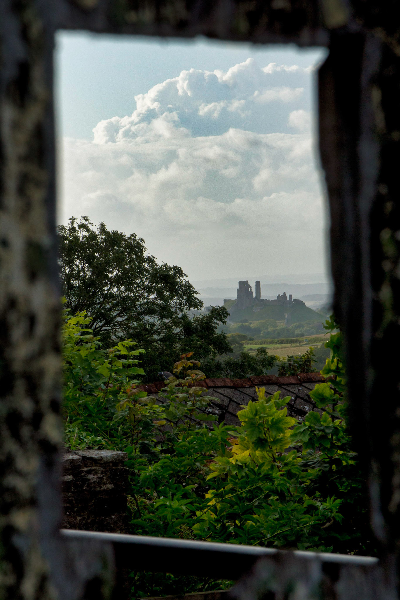 Corfe Castle through a Barn Window, Dorset, UK (UK023)
