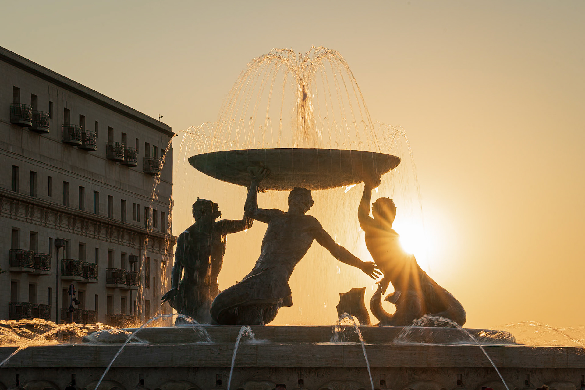 The Triton Fountain at Sunset, Valletta, Malta (EU078)