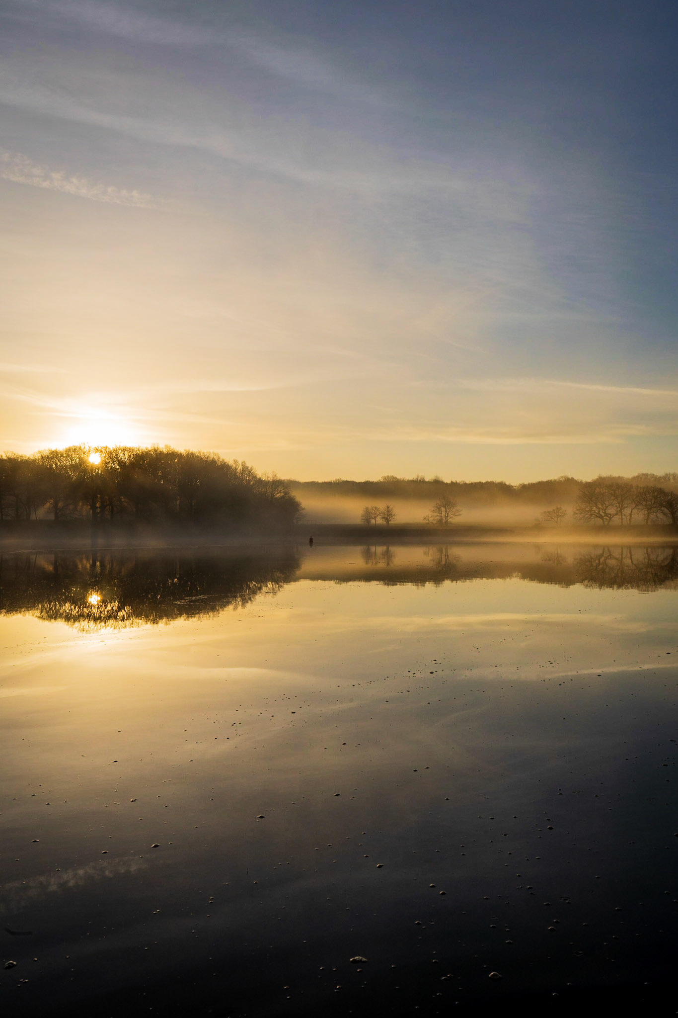 A Foggy Winter Morning on the River Hamble at Manor Farm, Hampshire, UK (HA055)