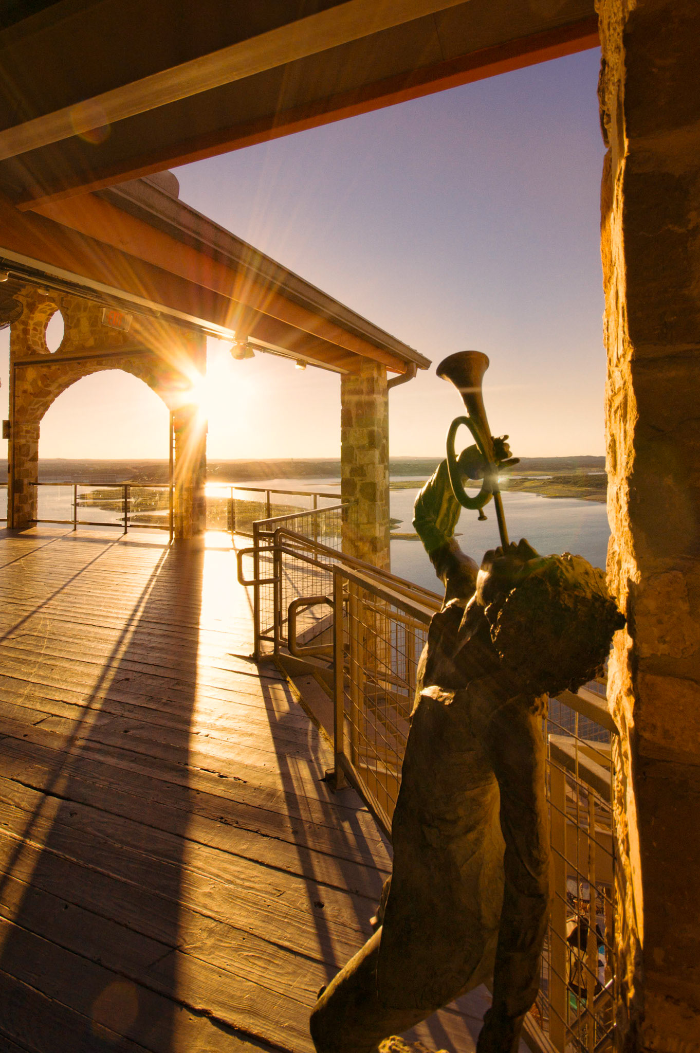 Sunset and Statue at Lake Travis, Texas (RW009)