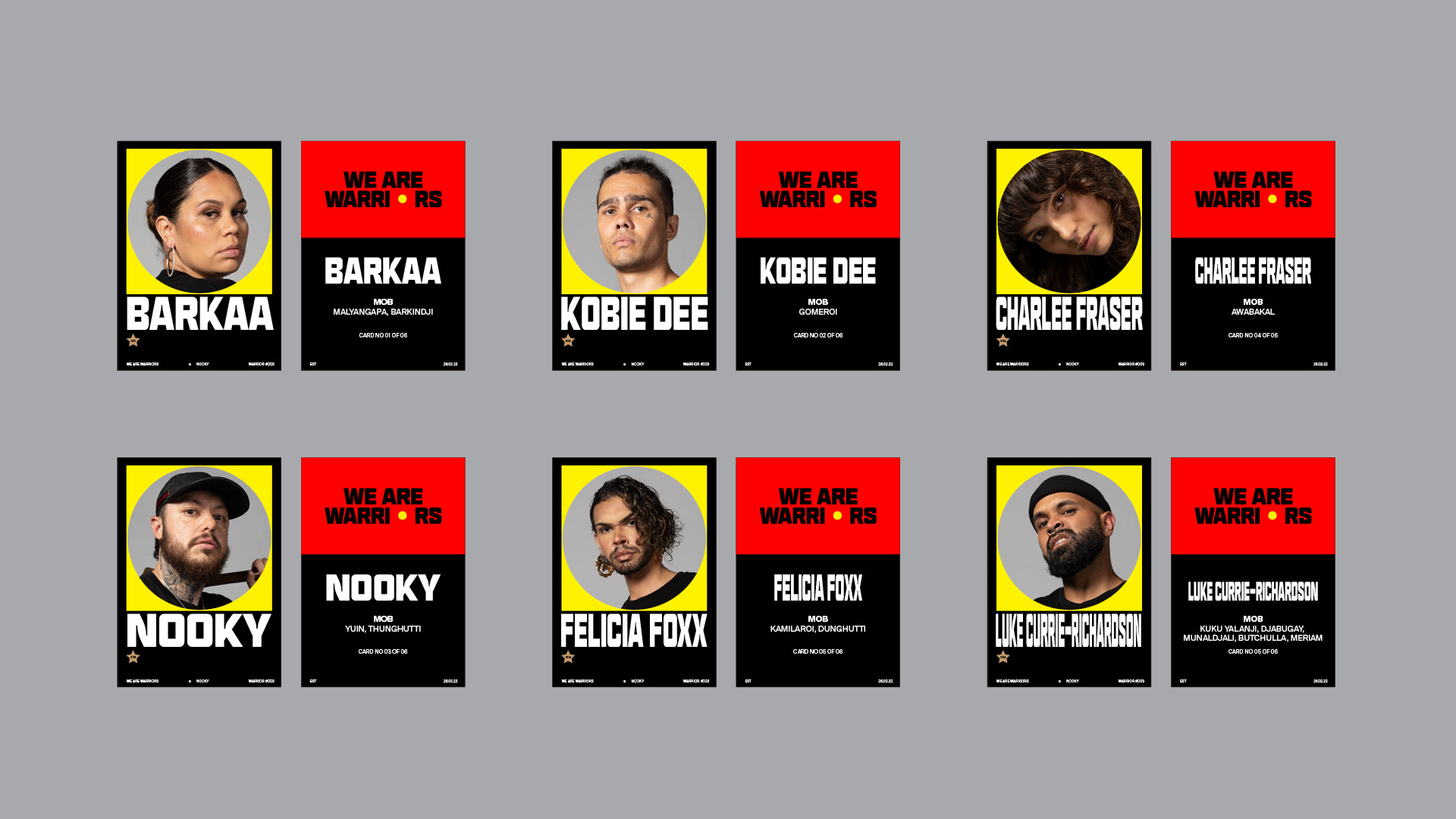 WAW ROOKIE CARDS OF THE WE ARE WARRIORS TEAM