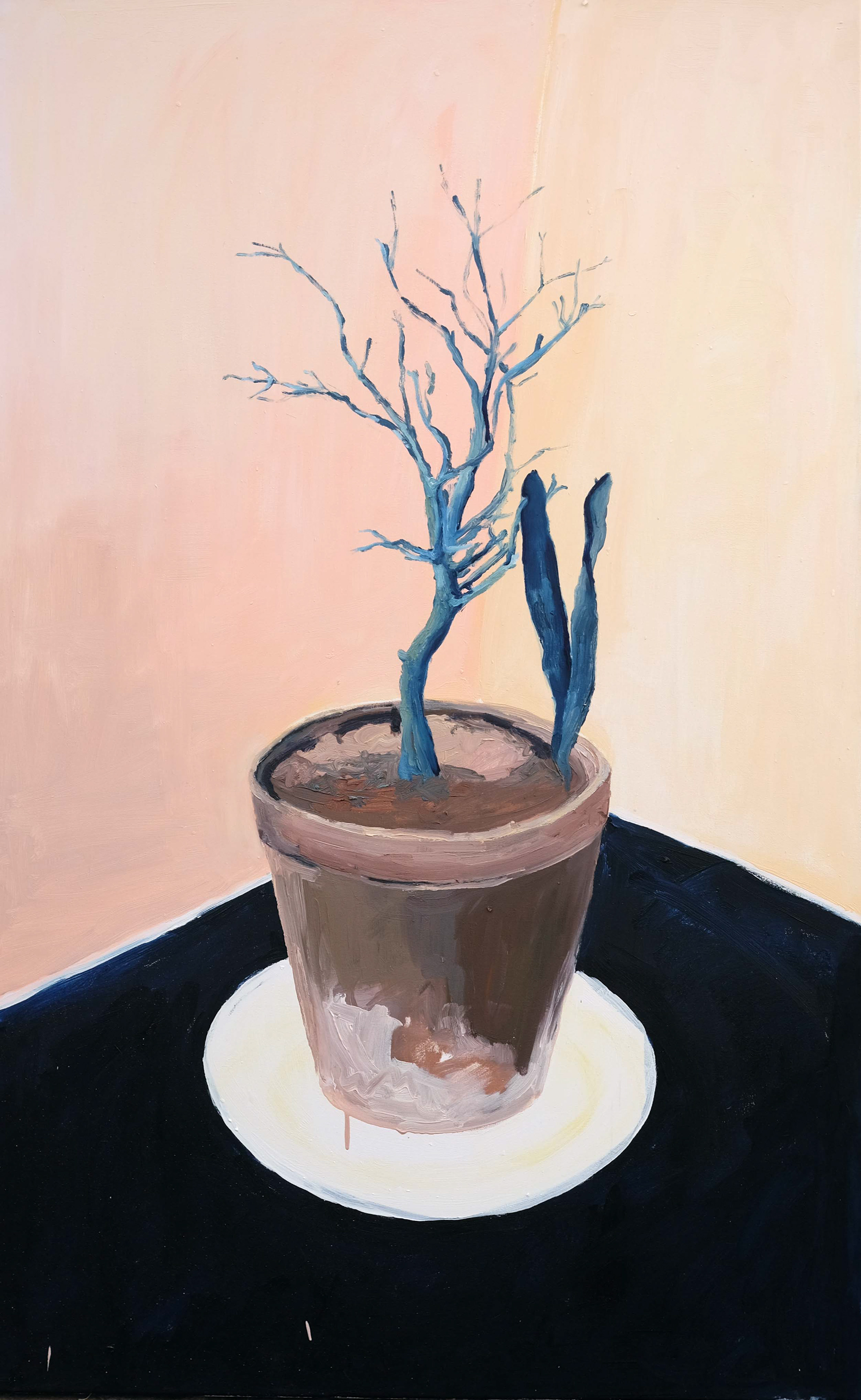 Topf-Baum, 2015, Öl auf Leinwand, 100 x 160 cm