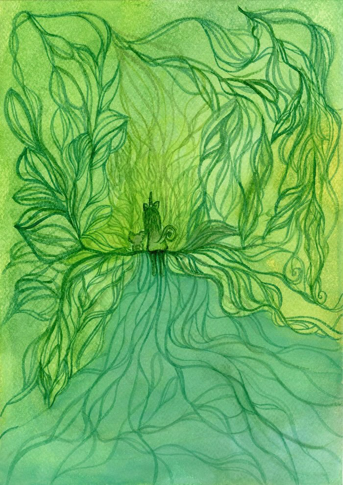 Whisper of Green, 2025, Watercolour on Paper, 21 x 29.7 cm