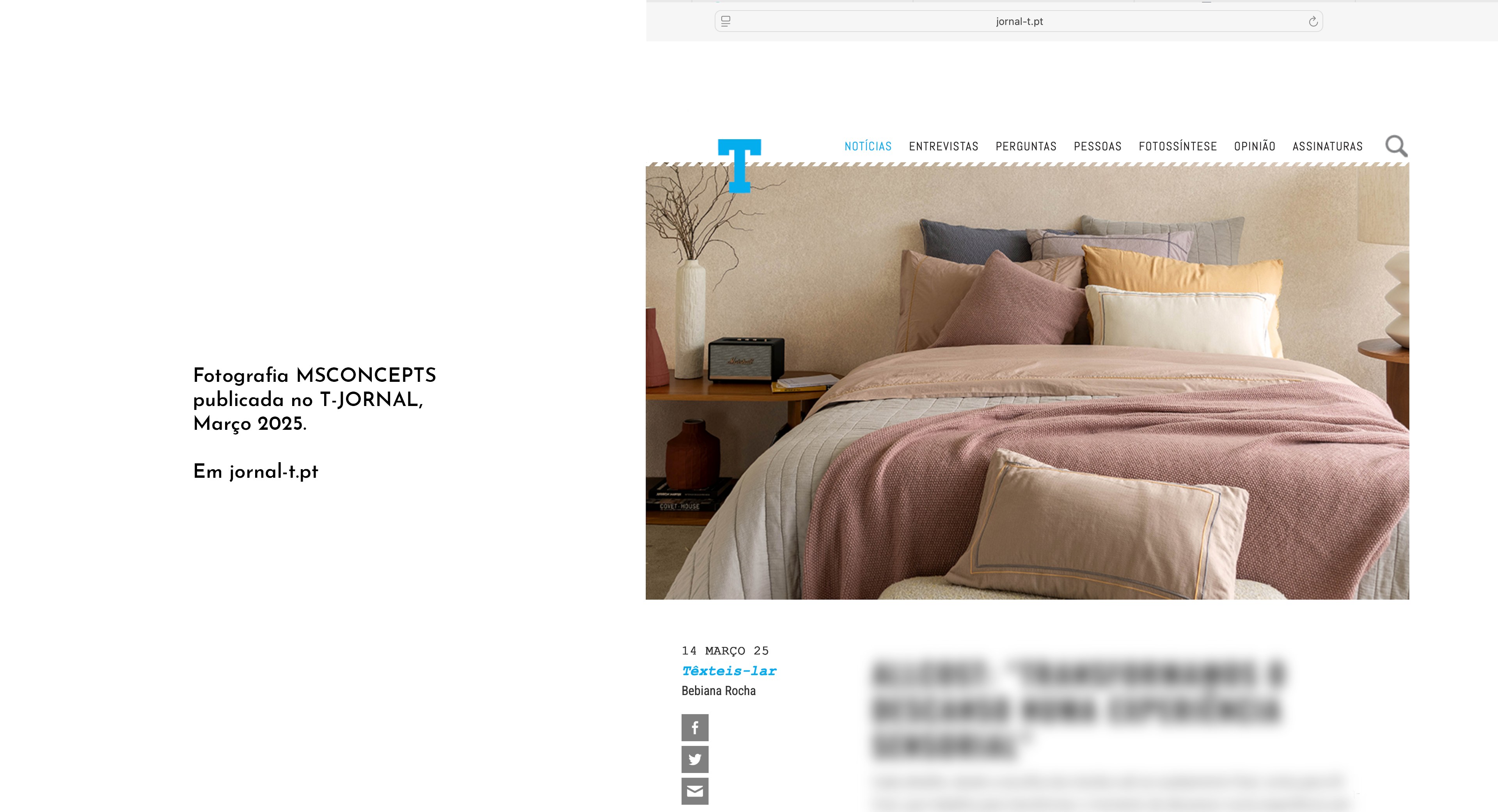 Fotografia MSCONCEPTS em reportagem para o TJORNAL - Março 2025