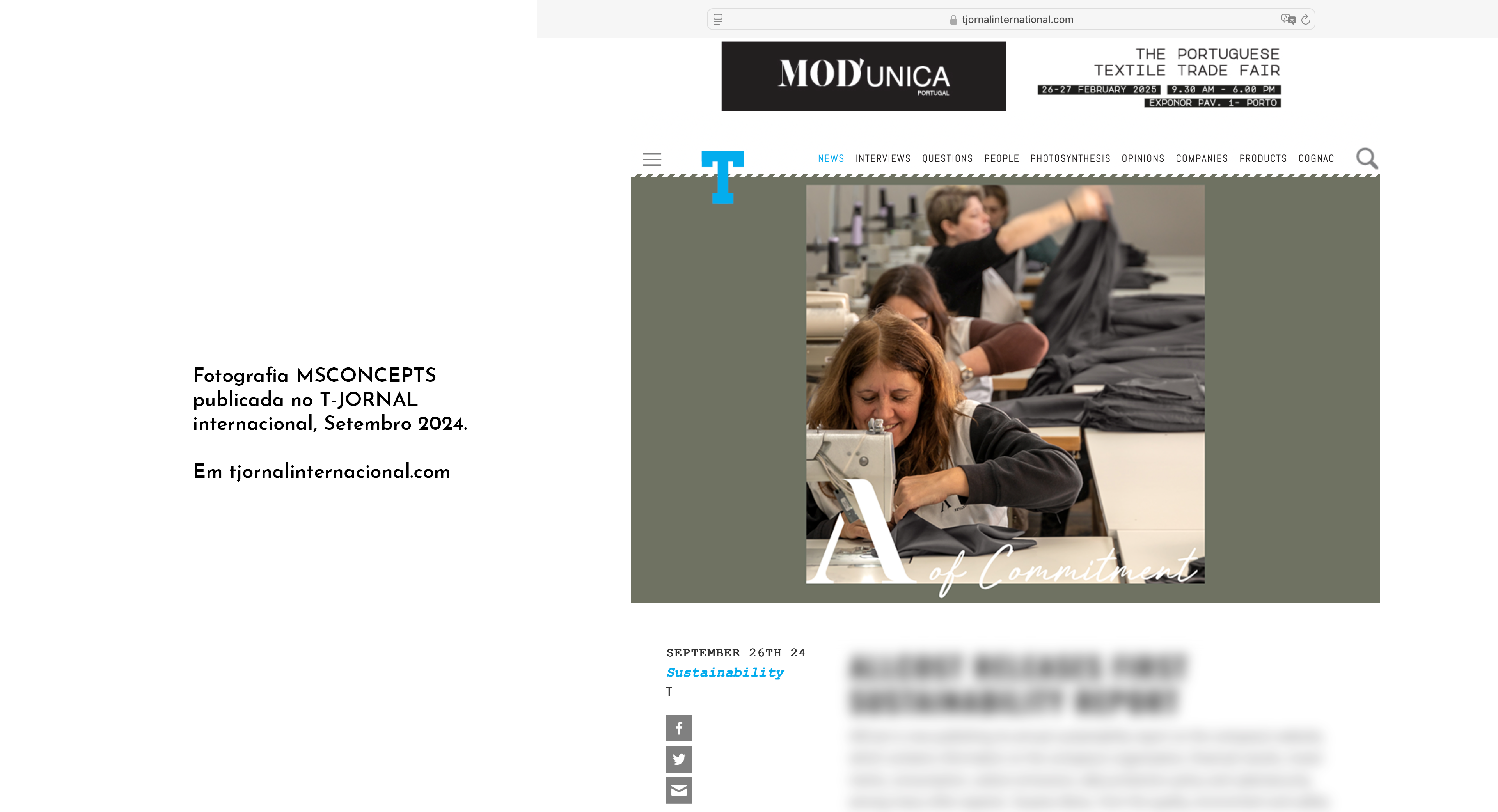 Fotografia MSCONCEPTS em reportagem para o TJORNAL - Setembro 2024. 