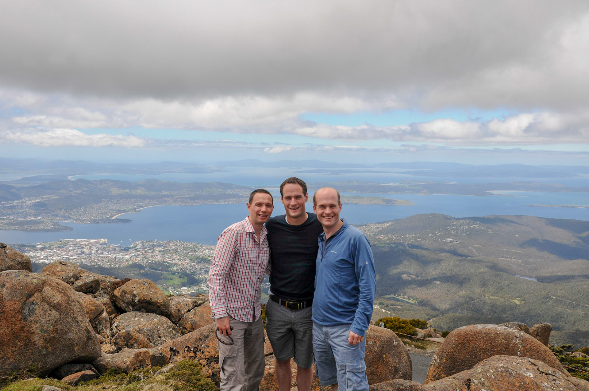 Panoramic views of Hobart from Mount Wellington