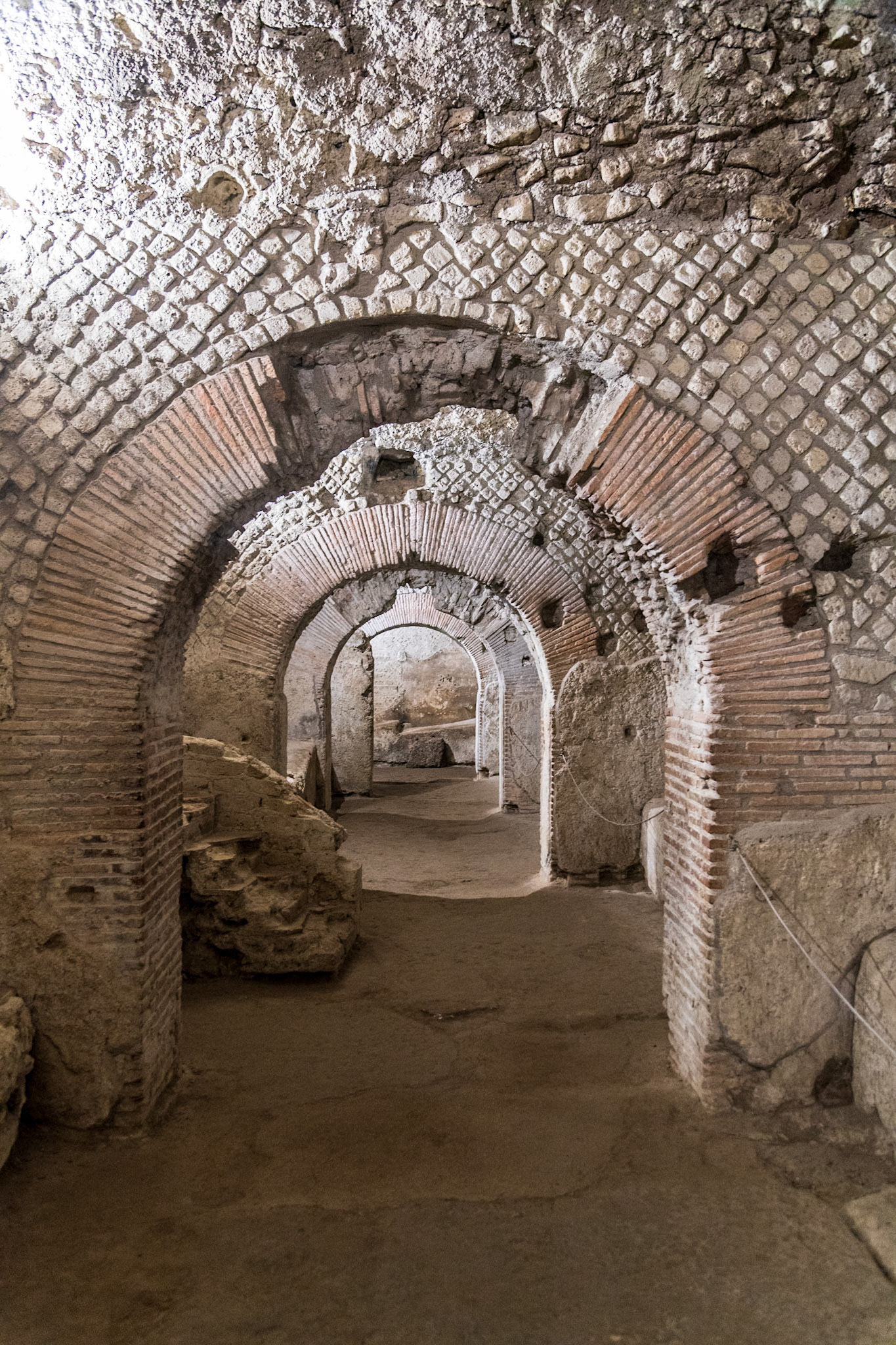 Roman street underneath a church