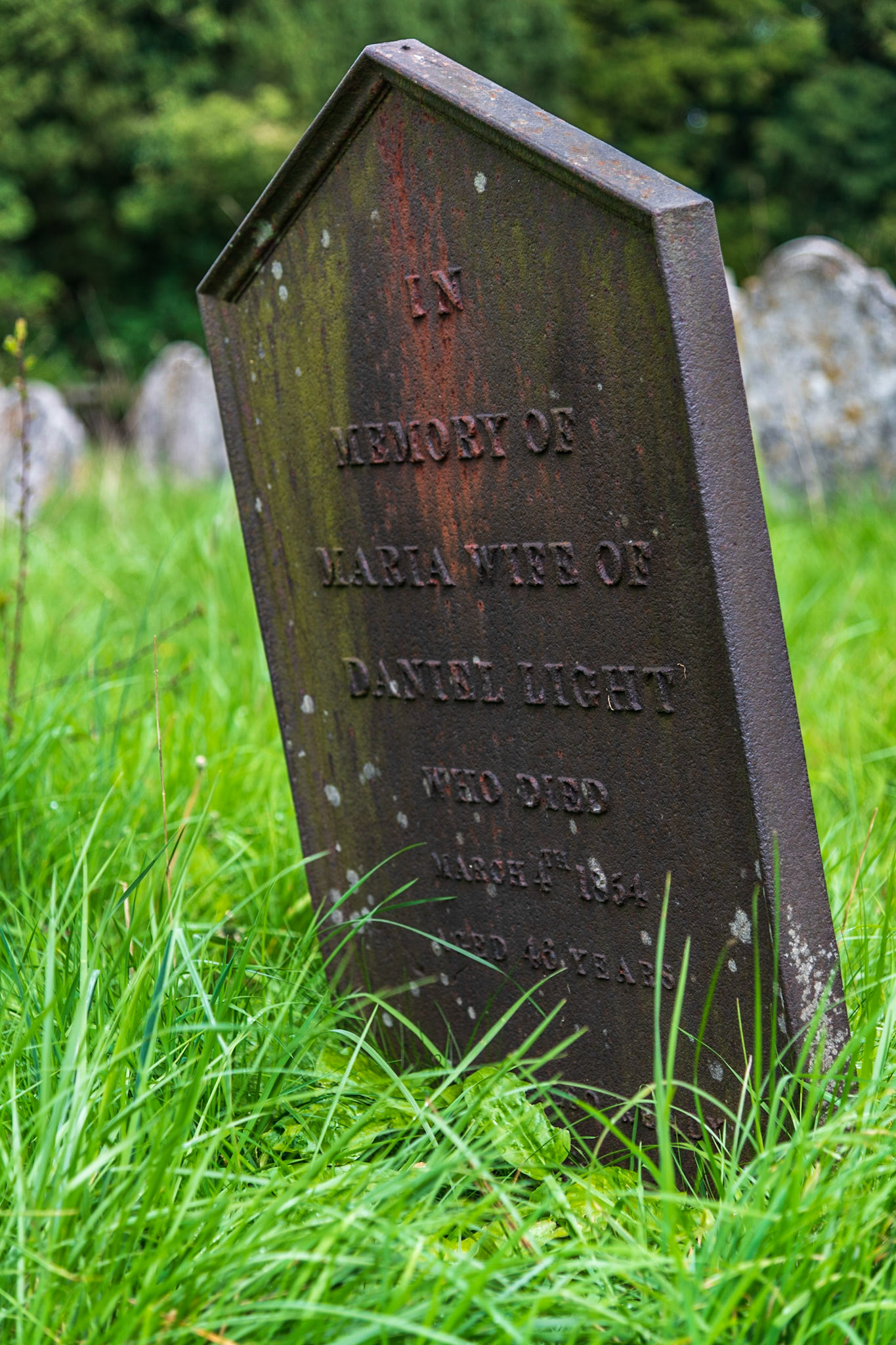 Cast iron grave at Preston Candover